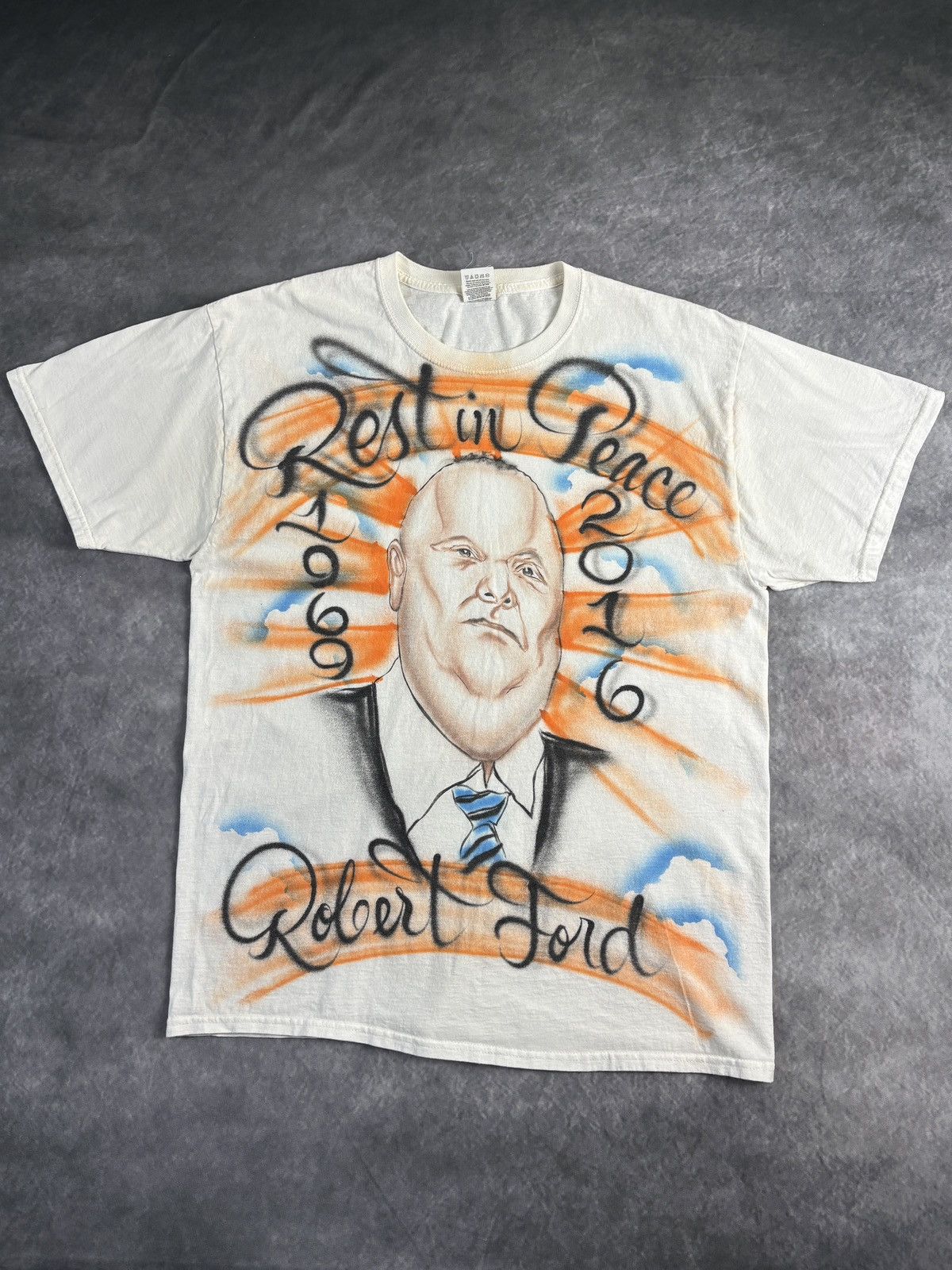 Other 2016 RIP Rob Ford Tee Shirt Custom Air Brush Painted Toronto Size US L / EU 52-54 / 3 - 1 Thumbnail
