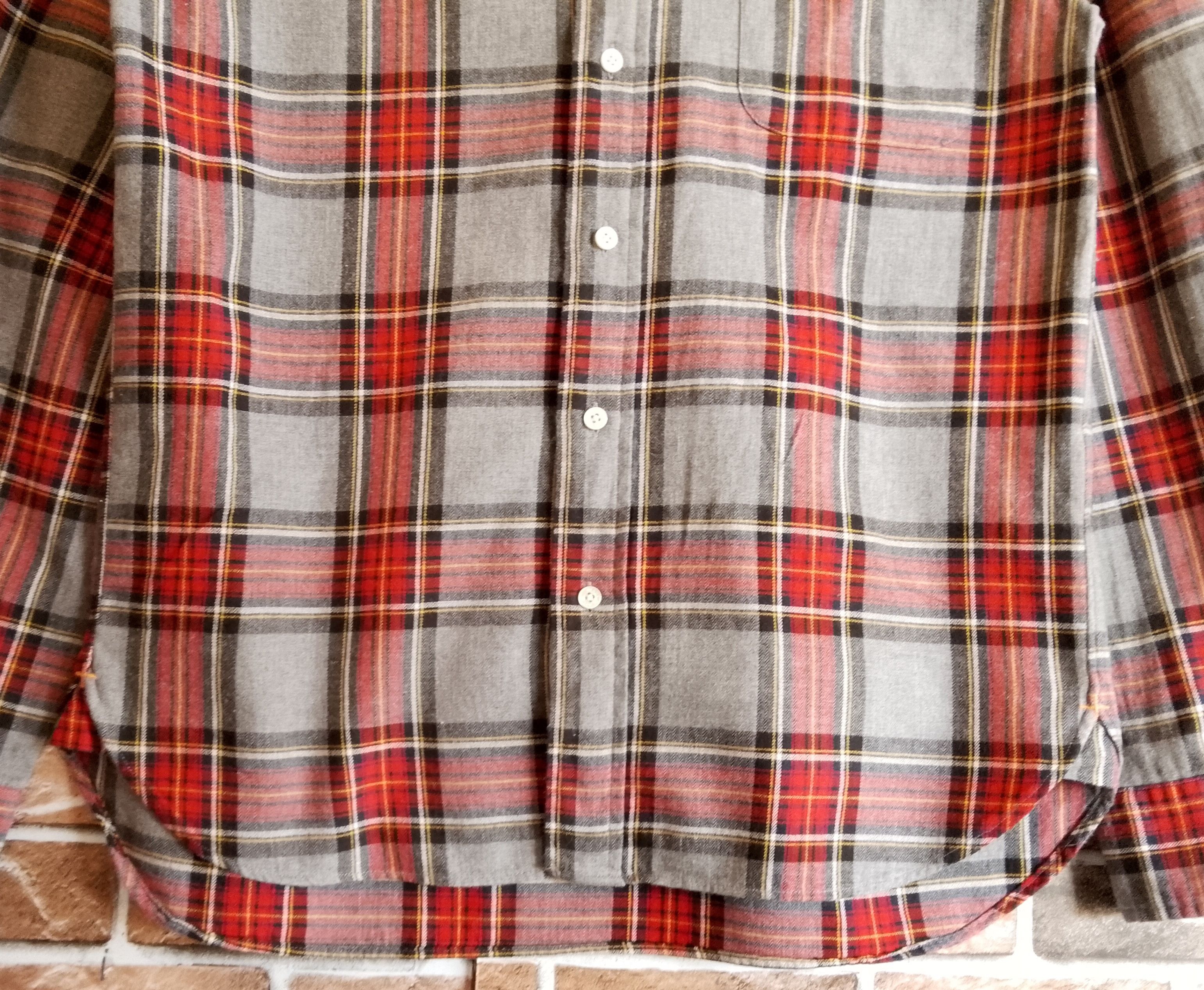 Beams Plus 100% Cotton Red/Gray Gingham Plaid Lightweight Flannel Size US S / EU 44-46 / 1 - 9 Thumbnail