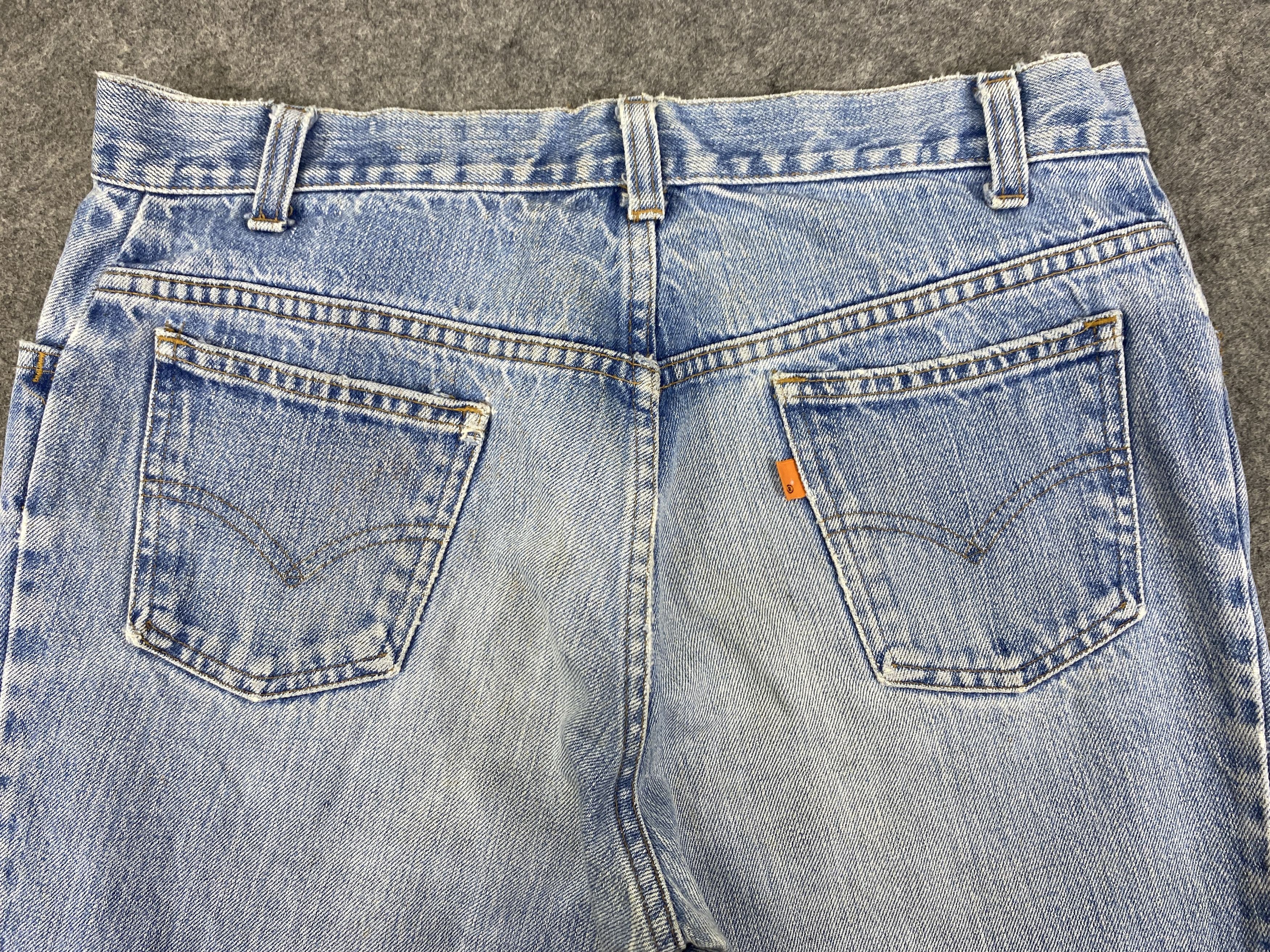 Japanese Brand Light Blue Vintage Levi's Orange Tab Flare 33x30.5 - JN3377 Size US 33 - 4 Thumbnail