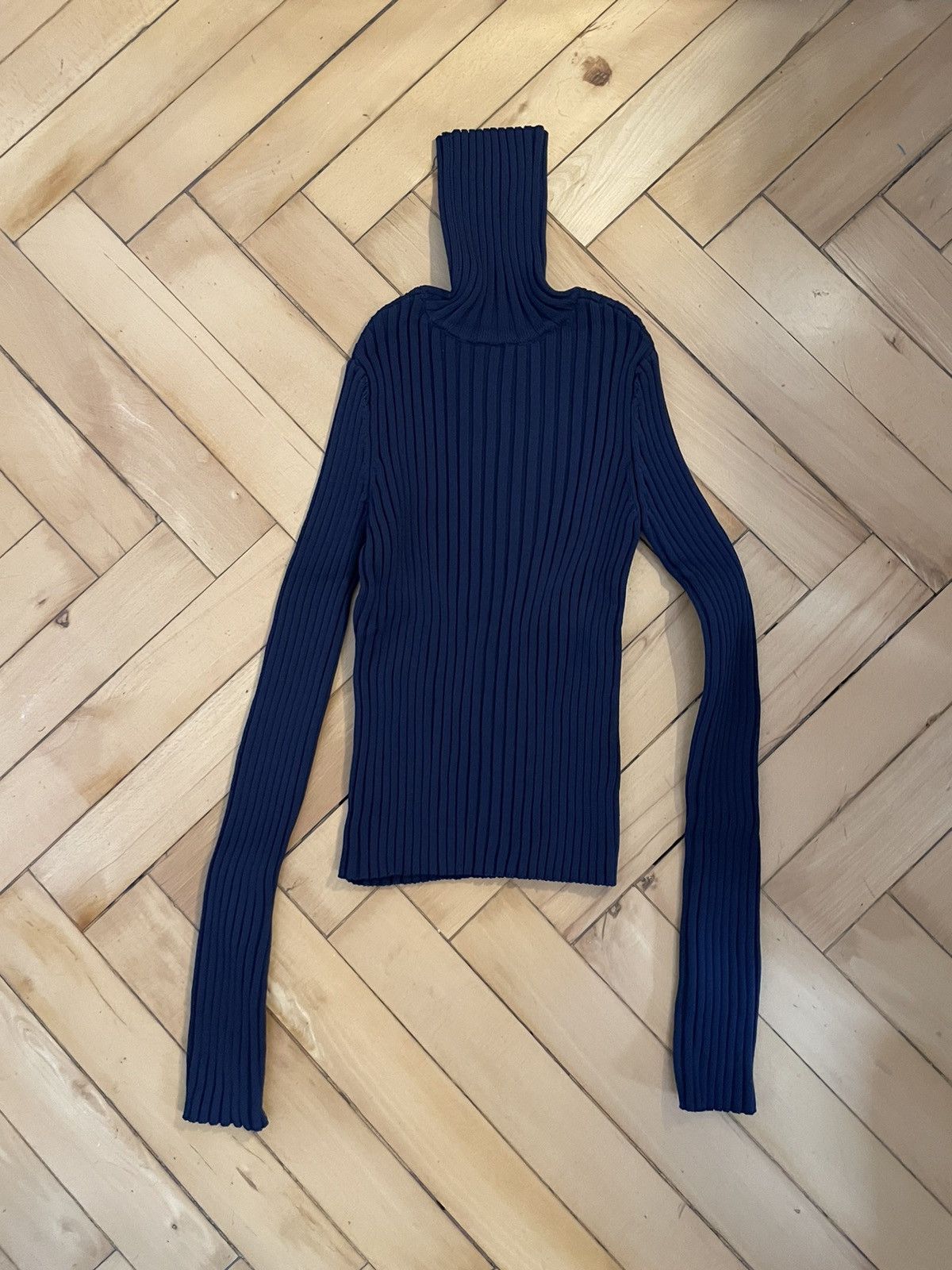 image of Vetements Winter 14 Stretch Turtleneck in Blue, Men's (Size Medium)