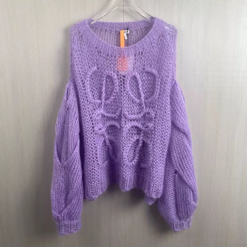 LOEWE Sweet potato purple horsehair sweater