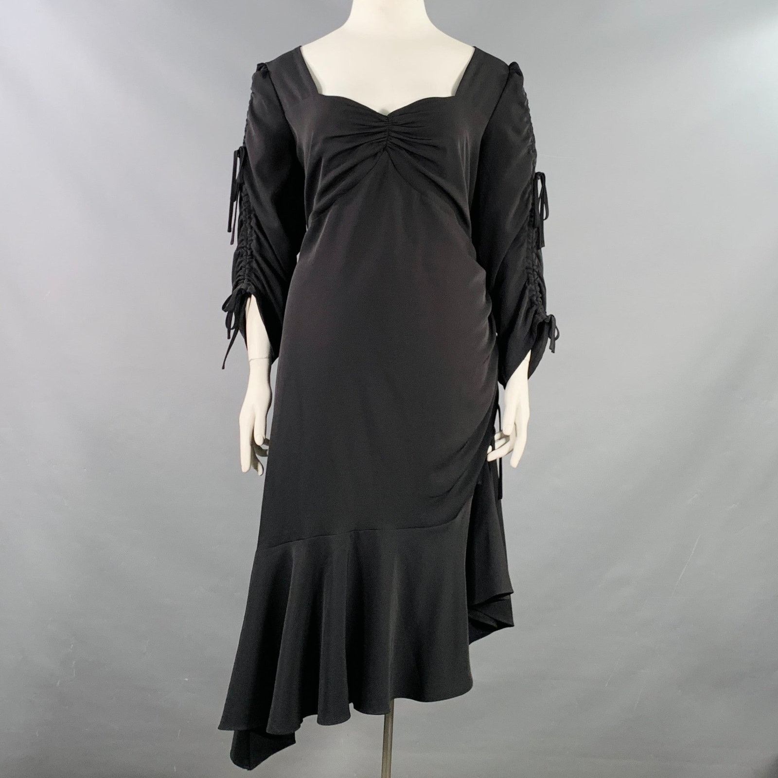 georgette designer dresses Draped Dress with Daring Plunging Neckline by georges hobeika – Elilhaam 20251204 Plus Size Silk Cocktail Colour:ITTY BITTY CUT OUT COOKIES fitted bodice and a