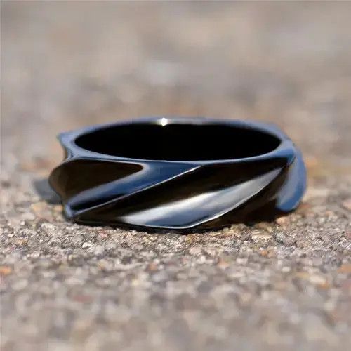 Defective Struct Black Finger Ring Size 6 7 8 9 10 Size ONE SIZE - 3 Thumbnail