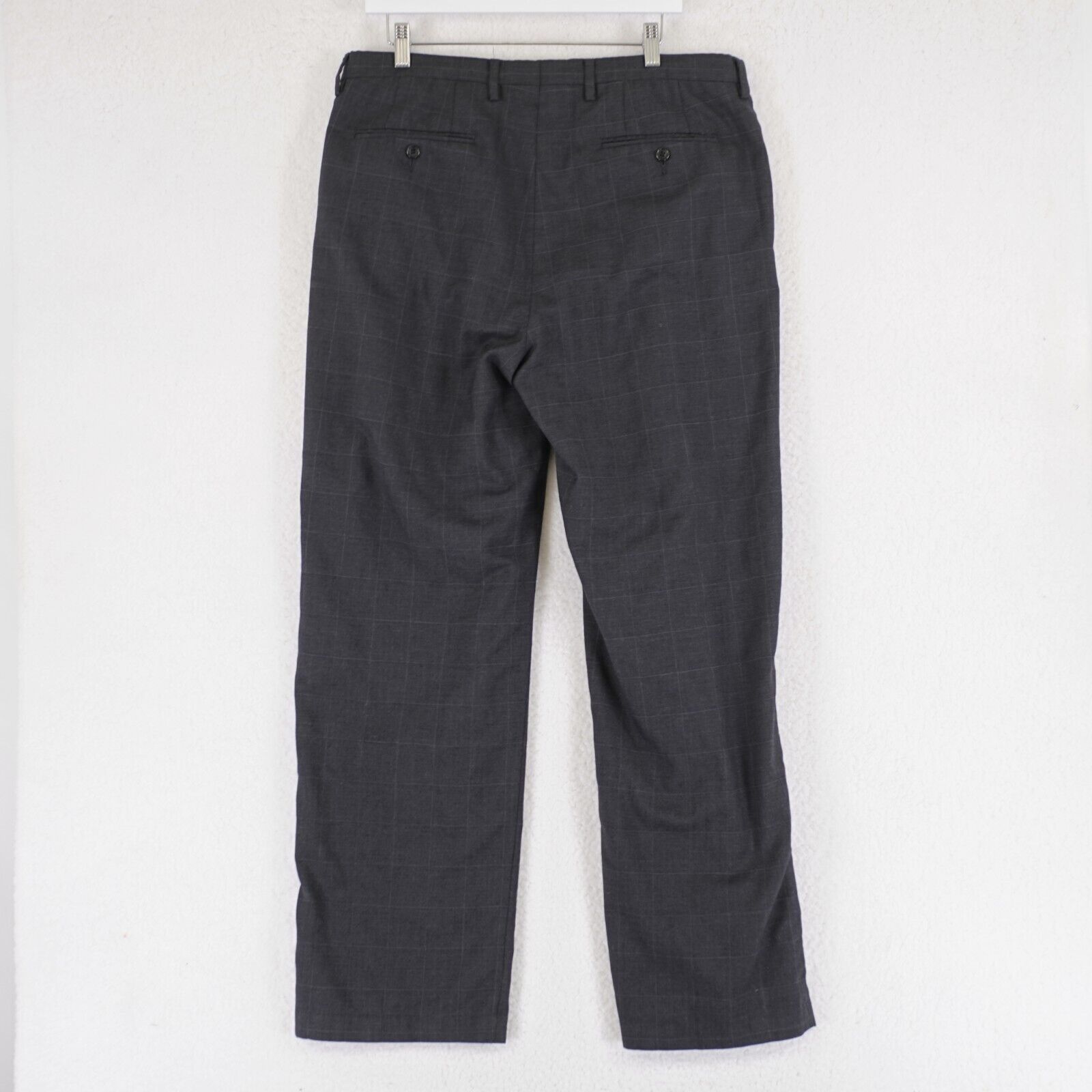 Nautica Nautica Rigger Classic Fit Wool Gray Windowpane Dress Pants Size 36R - 4 Thumbnail