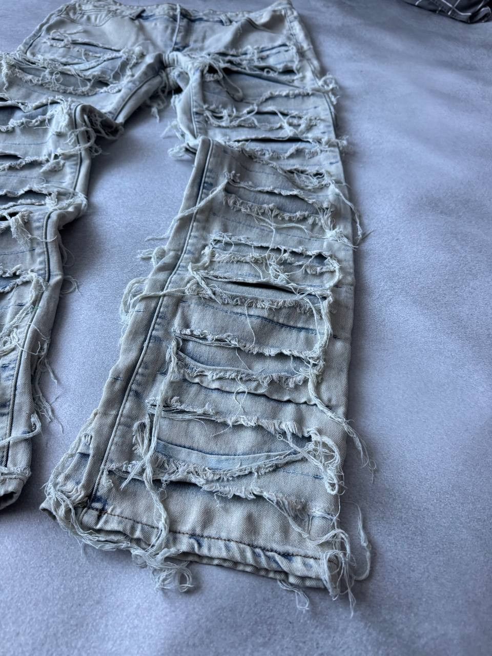 Jean Washed Stacked Distressed Ripped Skinny Jeans Size US 36 / EU 52 - 6 Thumbnail