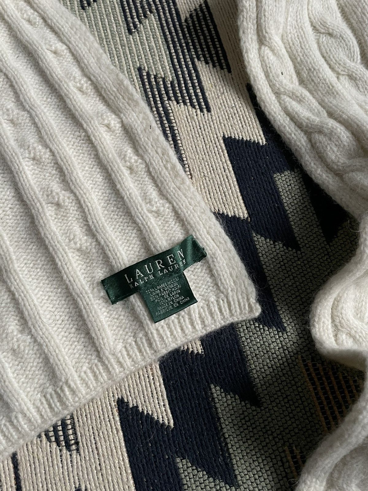 Vintage Polo Ralph Lauren Label Knitted Scarf Size ONE SIZE - 5 Thumbnail