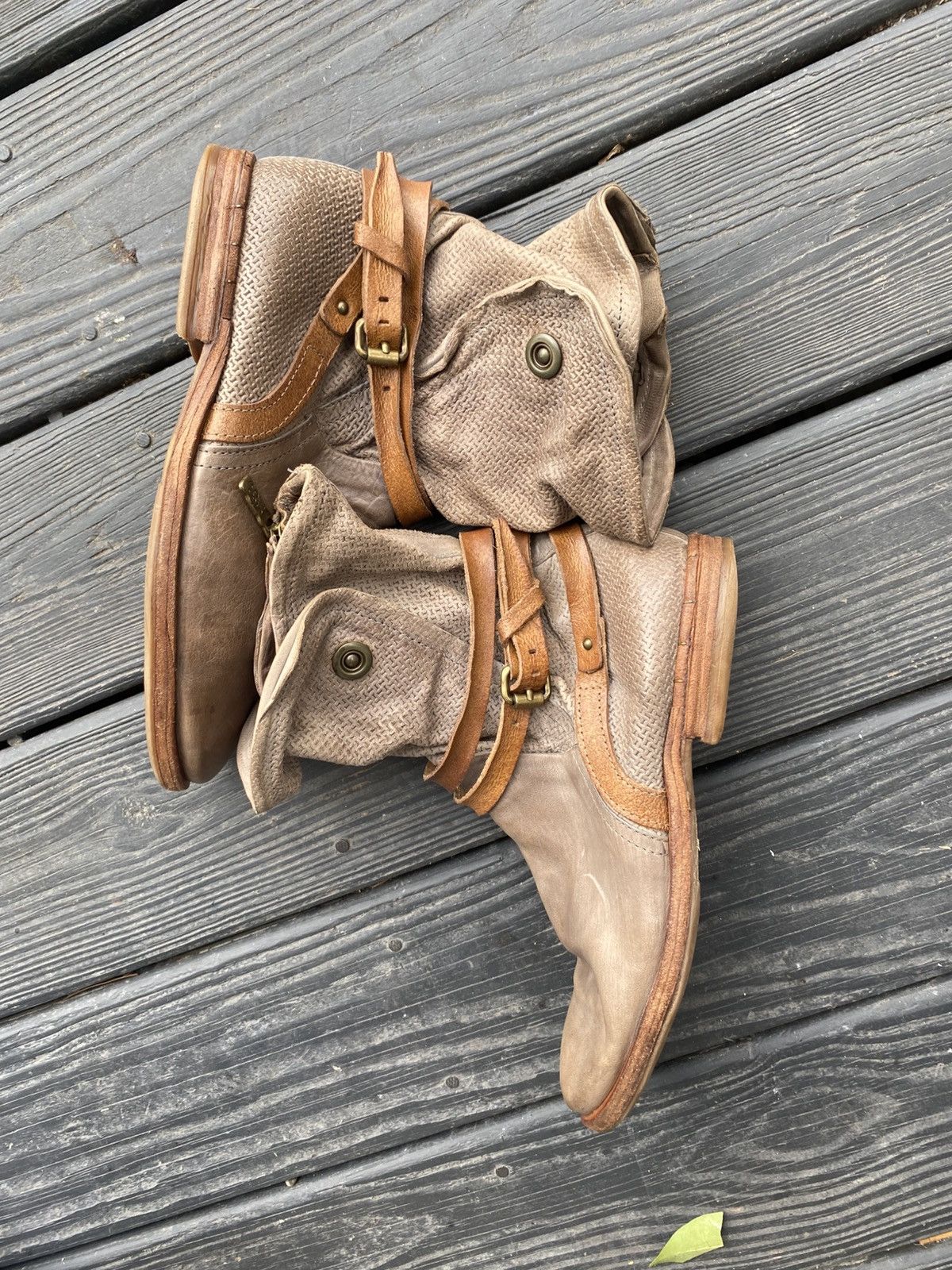 A.S.98 INSANE DISTRESSED ZIP/SNAP/STRAP BOHO 42 size AS98 BOOTS Size US 9 / EU 42 - 3 Thumbnail