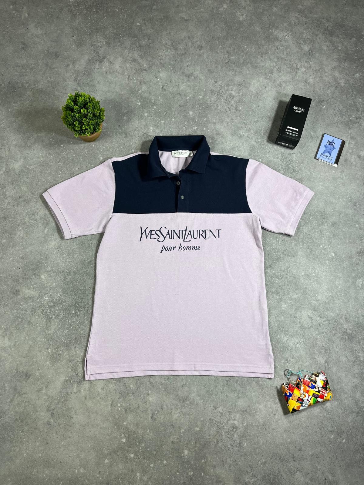 Vintage × Yves Saint Laurent Yves Saint Laurent Polo Shirt Big Logo Vintage YSL Size US S / EU 44-46 / 1 - 1 Thumbnail
