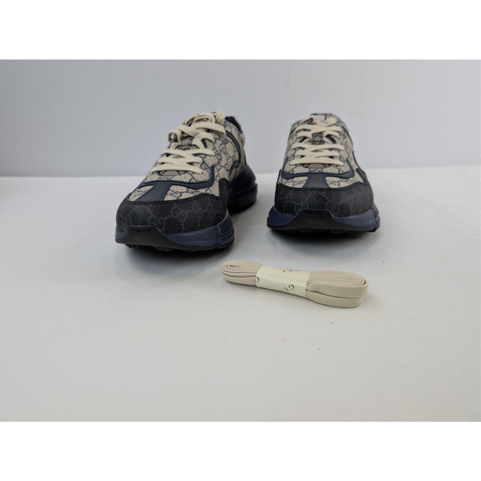Gucci o1rshd1 Q:2 / Monogram GG Rhyton Canvas Sneakers in in Black Size US 13 / EU 46 - 7 Thumbnail