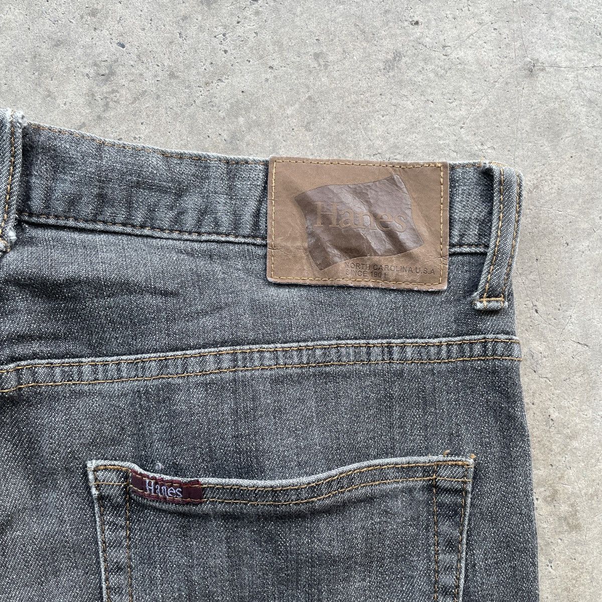 Hanes W31x30.5💥 Vintage Hanes Black Faded Denim Jeans Pants Size US 31 - 8 Thumbnail