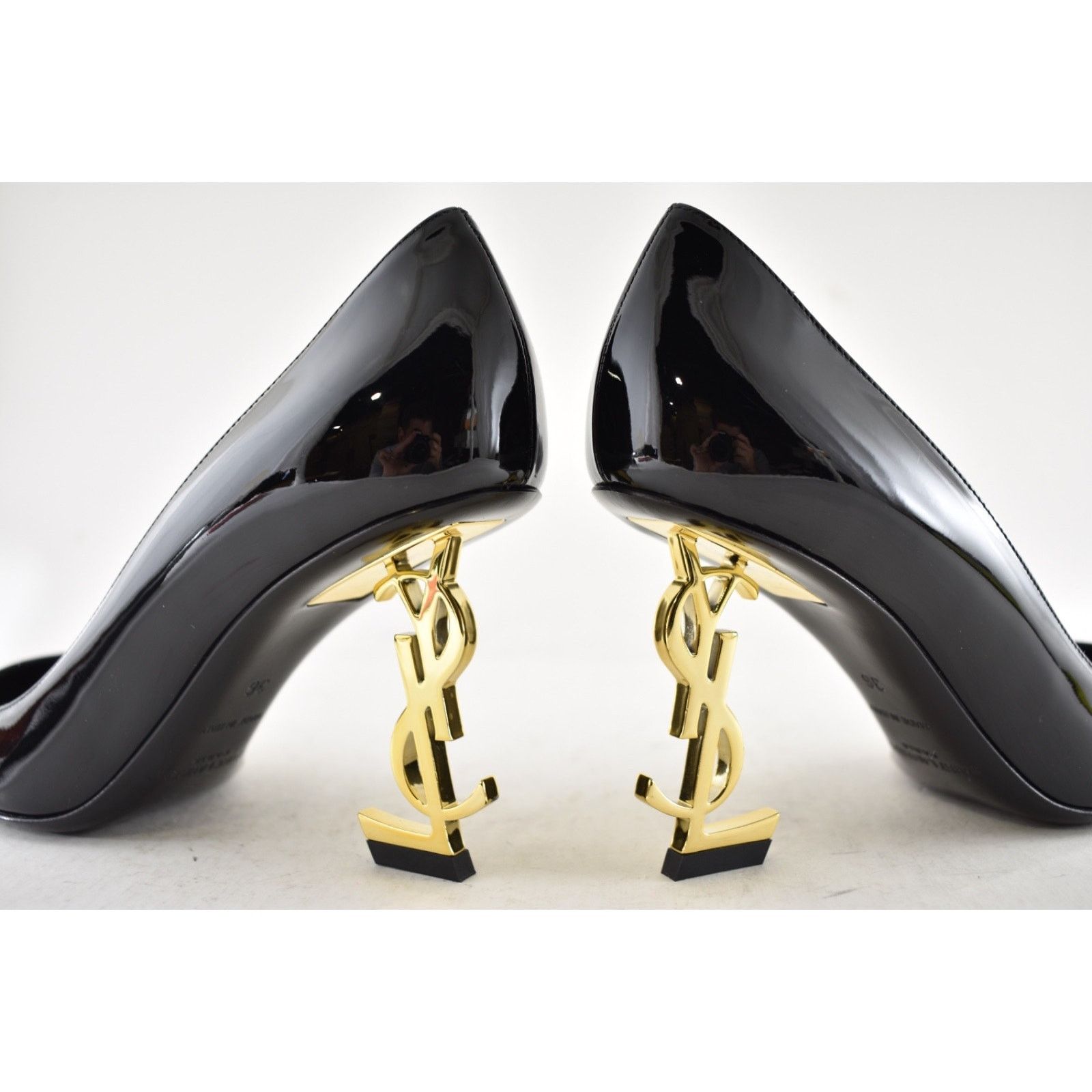 Yves Saint Laurent Saint Laurent Opyum 85 Black Patent Leather Gold YSL 36 Size US 6 / IT 36 - 16 Thumbnail
