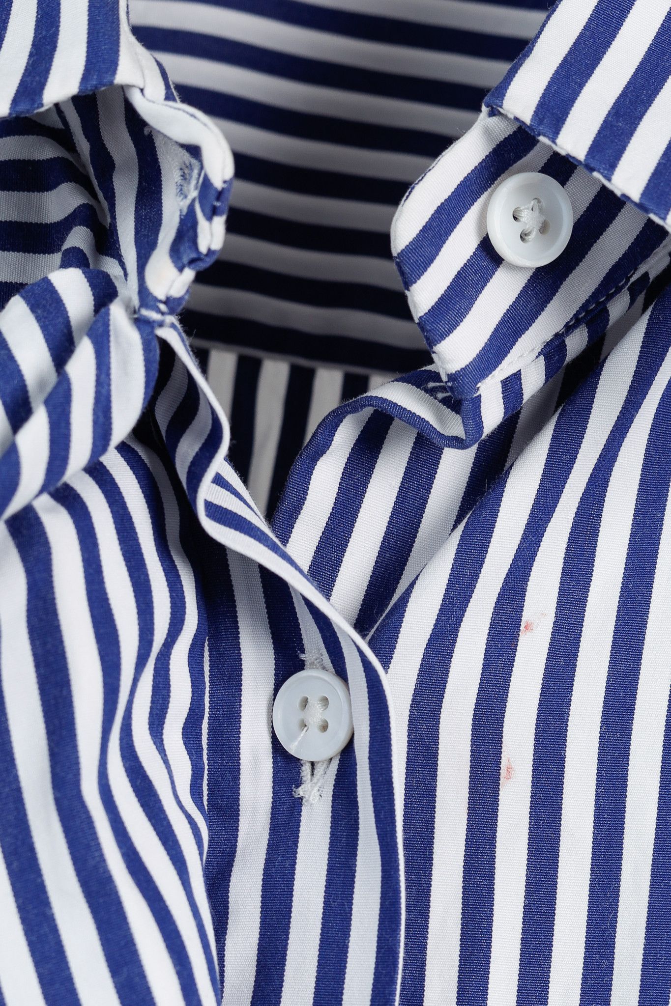 Jil Sander Jil Sander Aghata Dark Blue Cotton Striped Drape Blouse Size S / US 4 / IT 40 - 7 Thumbnail