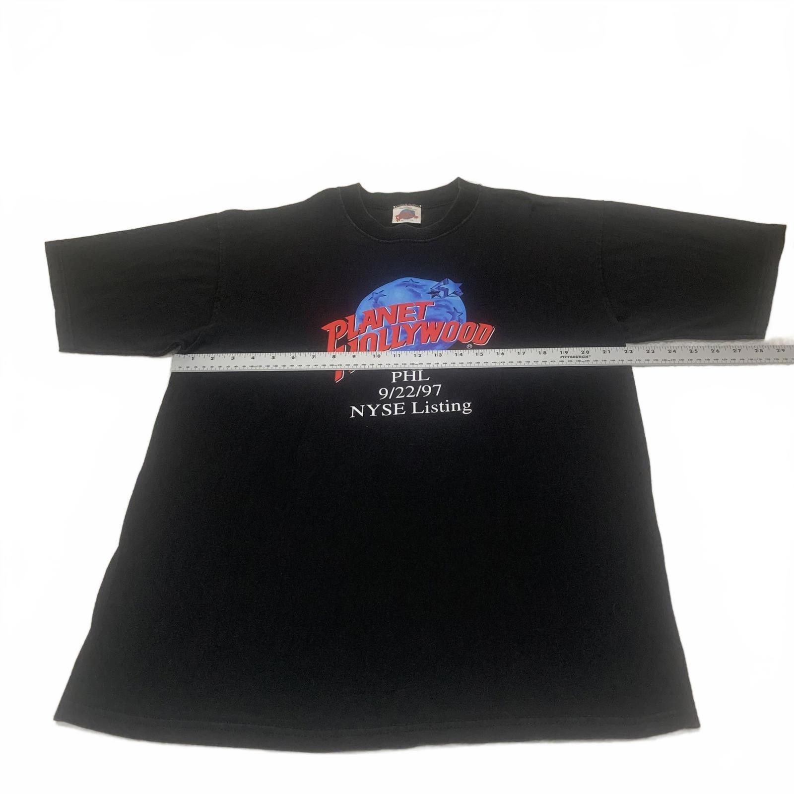Planet Hollywood Vintage Planet Hollywood PHL 9/22/97 NYSE Listing Black Tee Size ONE SIZE - 5 Thumbnail