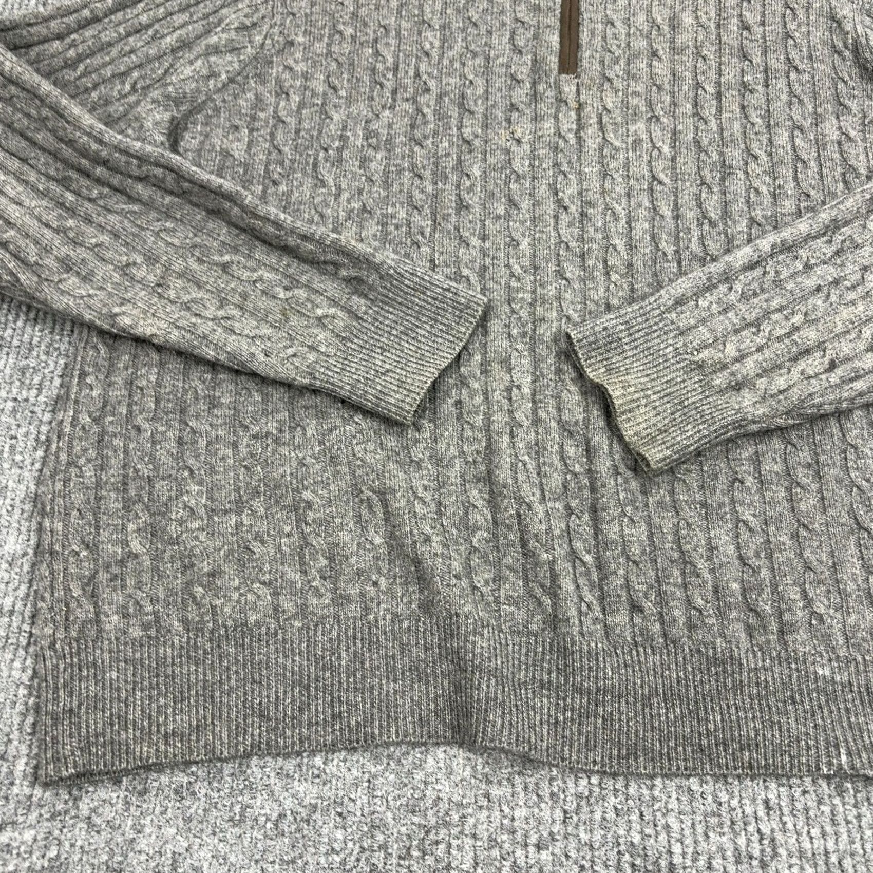 Peter Millar Peter Millar Sweater Mens XXL Gray Wool Cashmere Quarter Zip Cable Knit Luxury Size US XXL / EU 58 / 5 - 4 Thumbnail