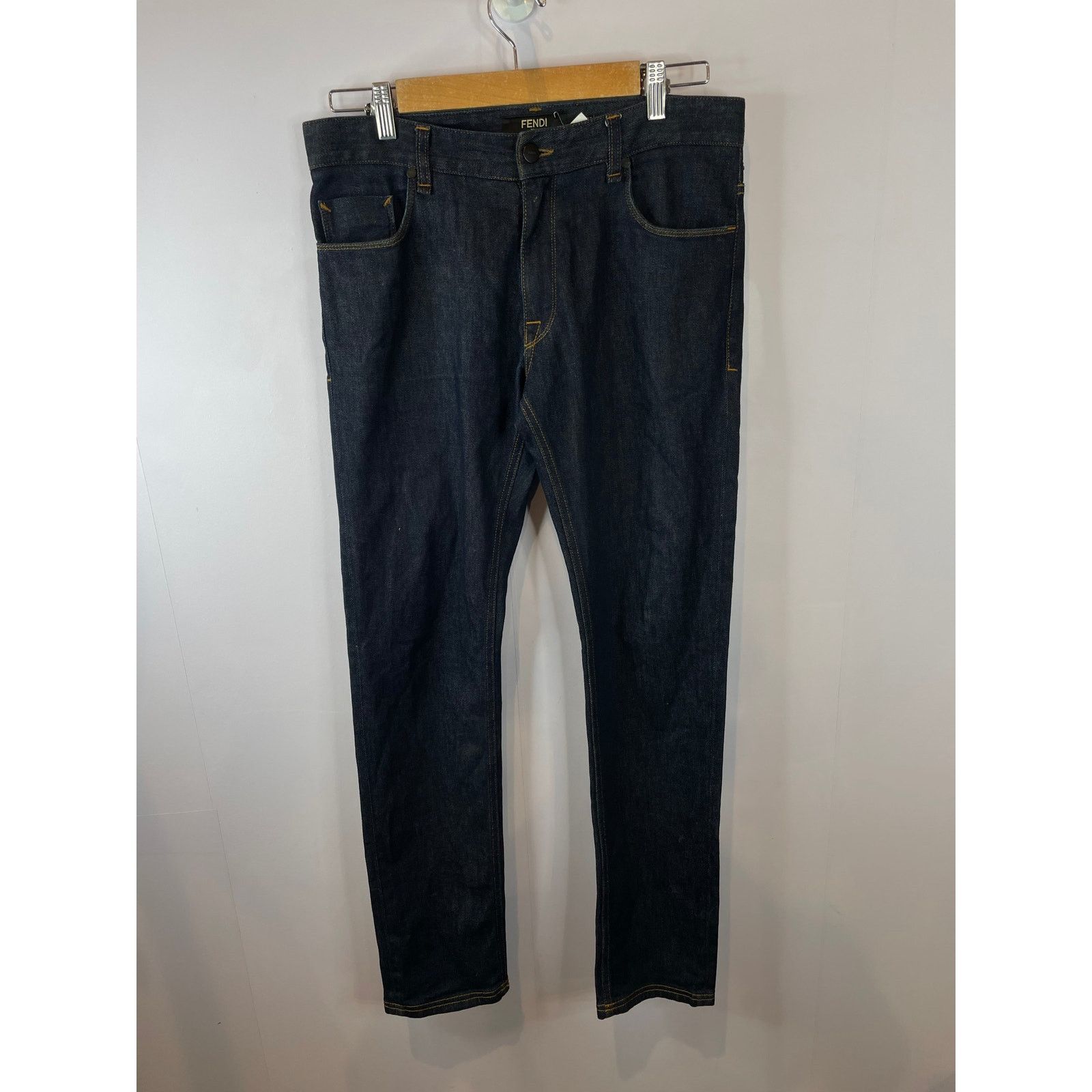 Fendi Fendi Pocket Logo Selvedge Blue Jeans Size US 32 / EU 48 - 1 Thumbnail