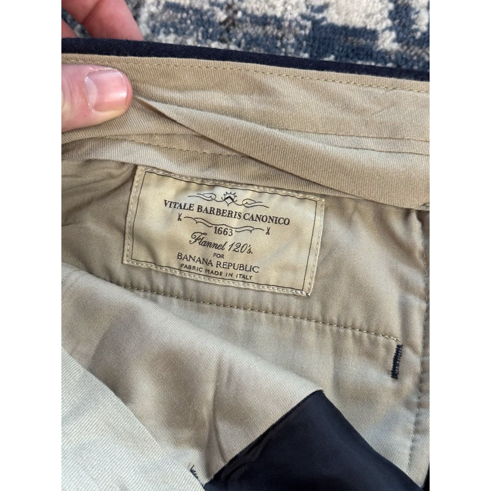 Banana Republic Banana Republic Men Trousers 34x33 Deep Navy Vitale Barberis Canonico Flannel 120s Wool Solid Size US 34 / EU 50 - 5 Thumbnail
