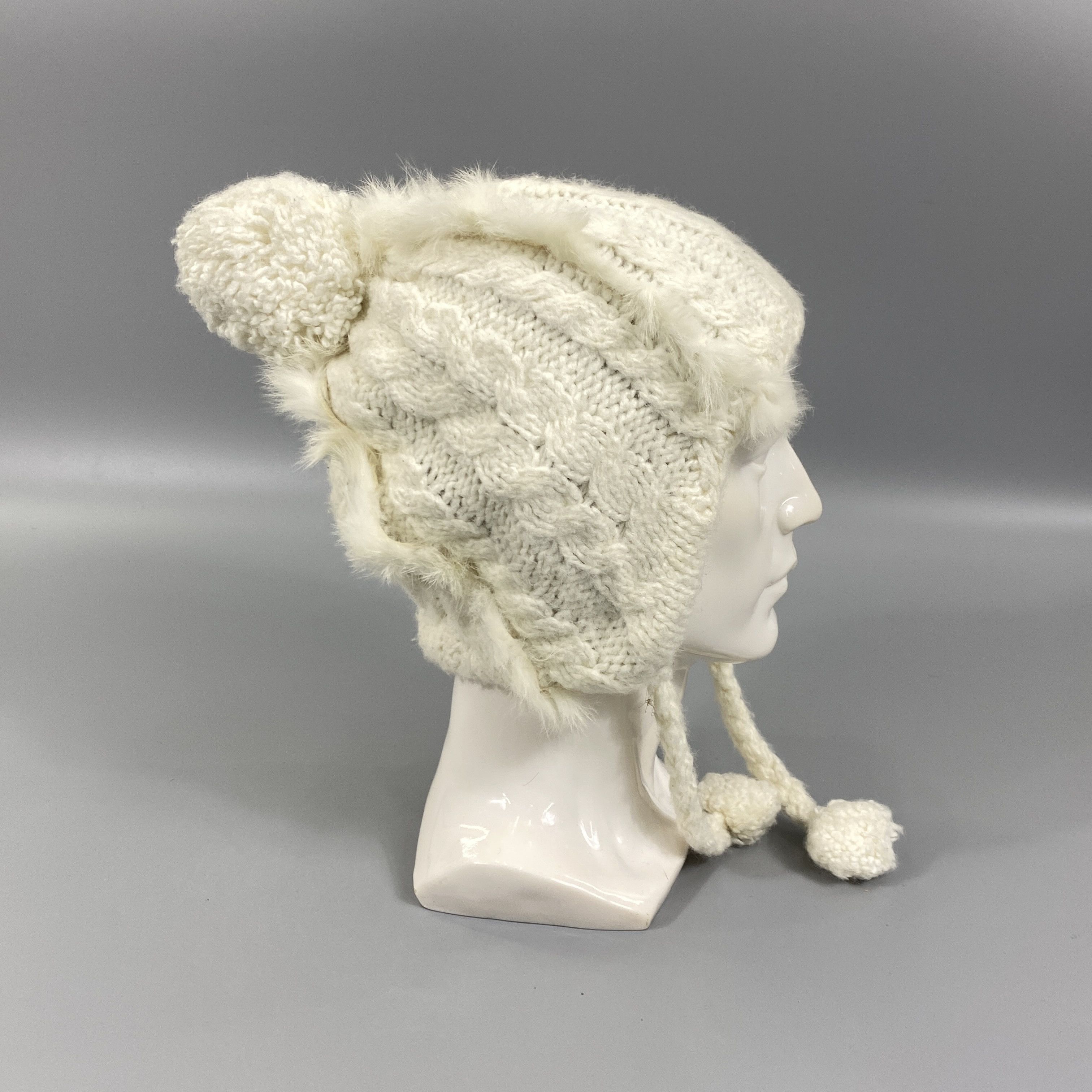 Japanese Brand Phenix Ear Flap Knited Beanie With Pom Pom -BN877 Size ONE SIZE - 3 Thumbnail