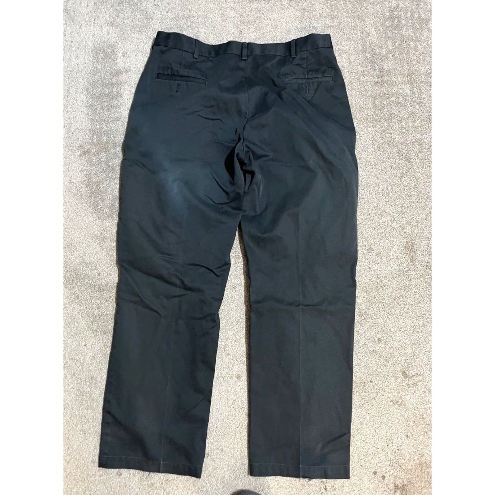 Haggar Haggar Black Flat Front Mens Dress Pants 38x31 Classic Fit Straight Leg Belt Loops 100% Cotton Pants Size US 38 / EU 54 - 3 Thumbnail