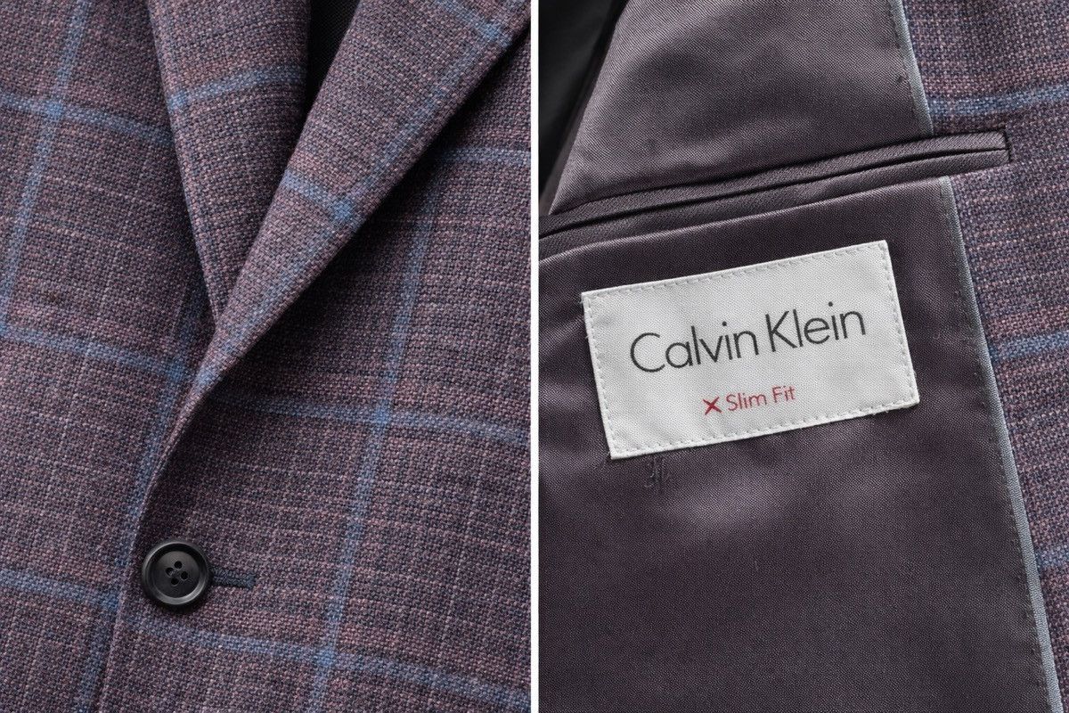 Calvin Klein Calvin Klein Purple Check/Plaid Jacket - 36R Size 36R - 2 Thumbnail