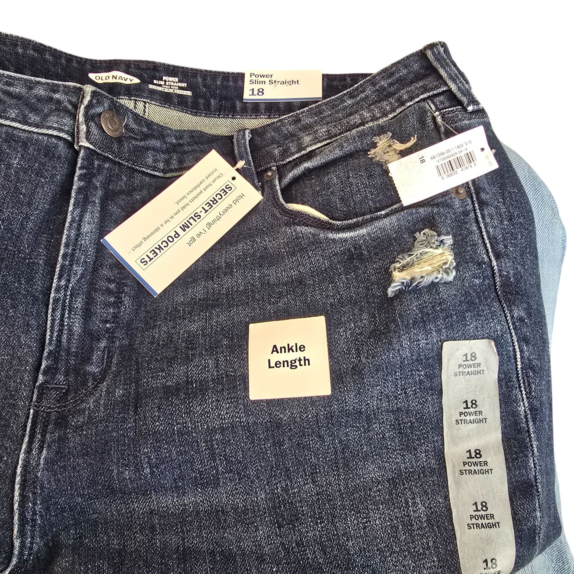 Old Navy Old Navy Jeans Size 18 Distressed Power Slim Straight High R Size 40" / US 18 - 5 Thumbnail