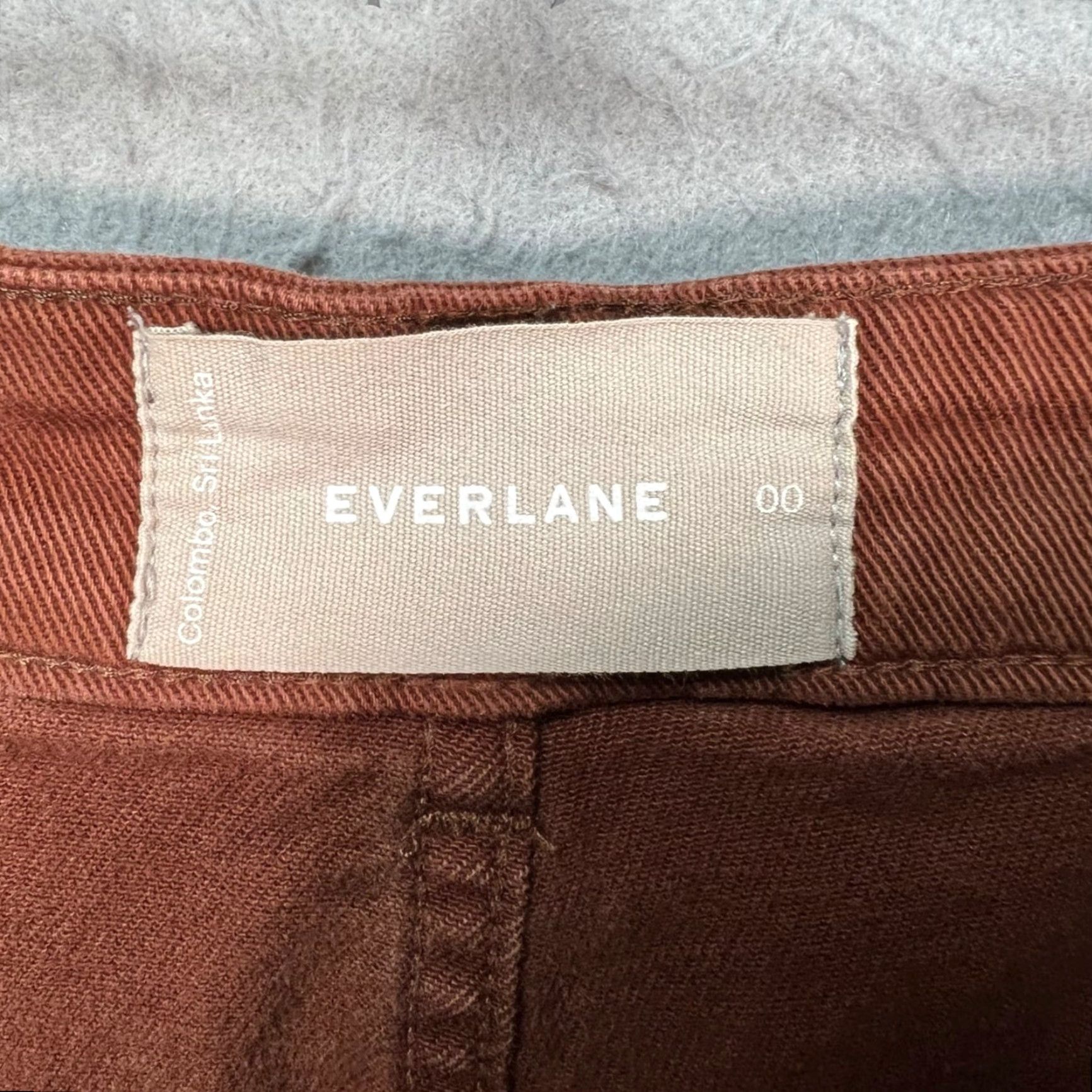 Everlane Everlane Womens 00 Rust Brown High-Waisted Barrel Leg Tapered Pants Size 24" / US 00 / IT 34 - 3 Thumbnail