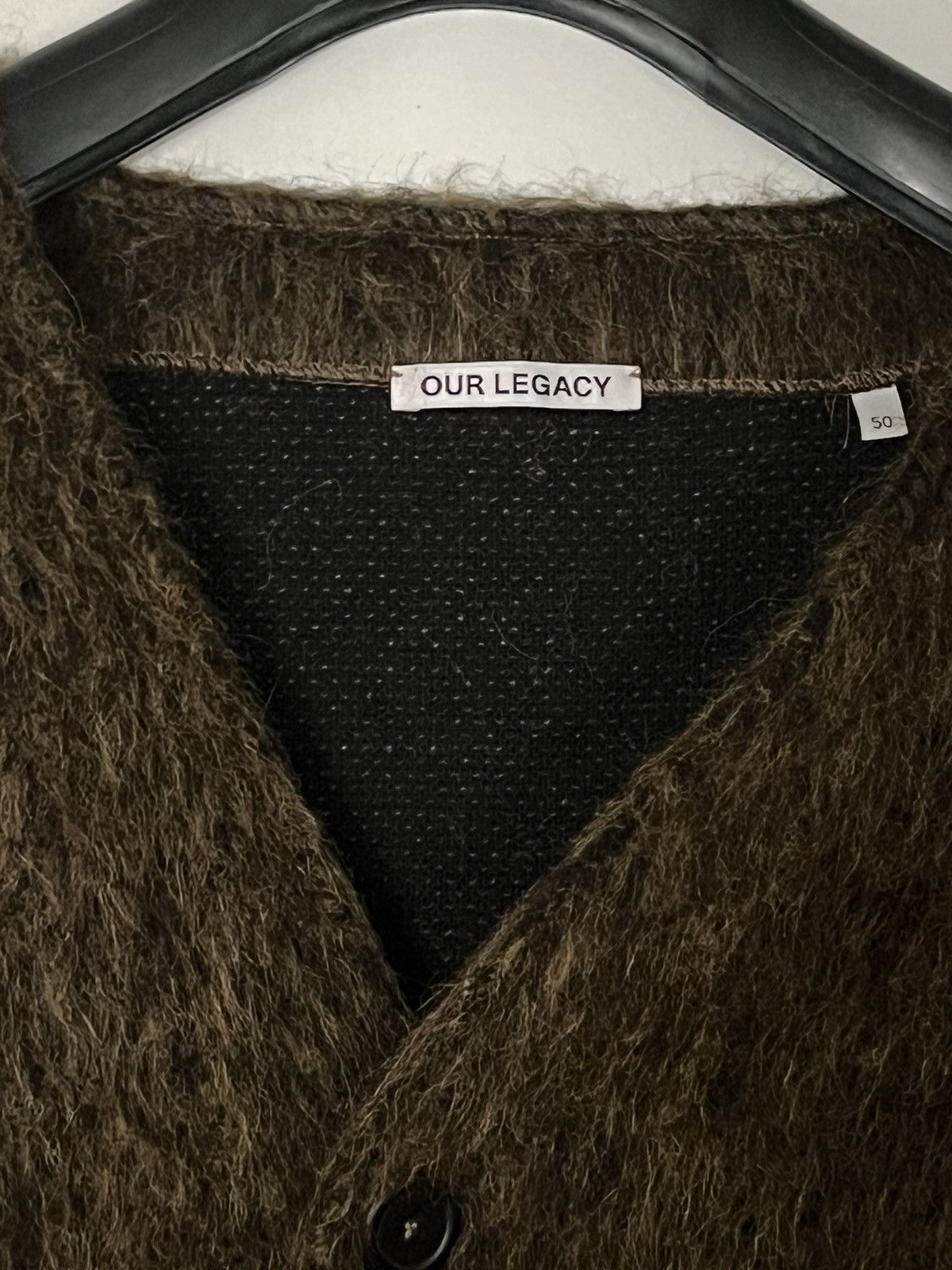 Our Legacy Our legacy Olive Melange Mohair Cardigan Size US M / EU 48-50 / 2 - 3 Thumbnail