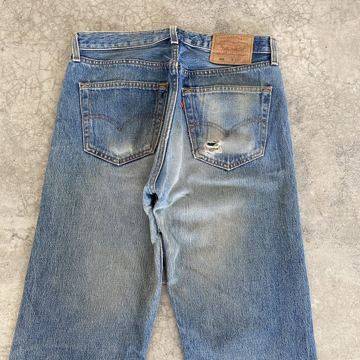 Levi's Vintage 90’s Levis 501 Faded Rusty Blue Jeans Size US 32 / EU 48 - 17 Thumbnail