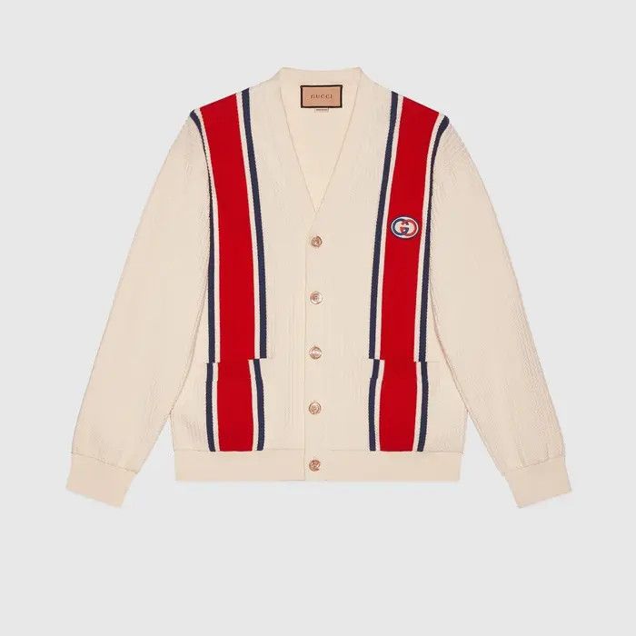 Gucci o1loc1c0226 739962 Knit Cotton Cardigan With Patch Size US XS / EU 42 / 0 - 1 Thumbnail