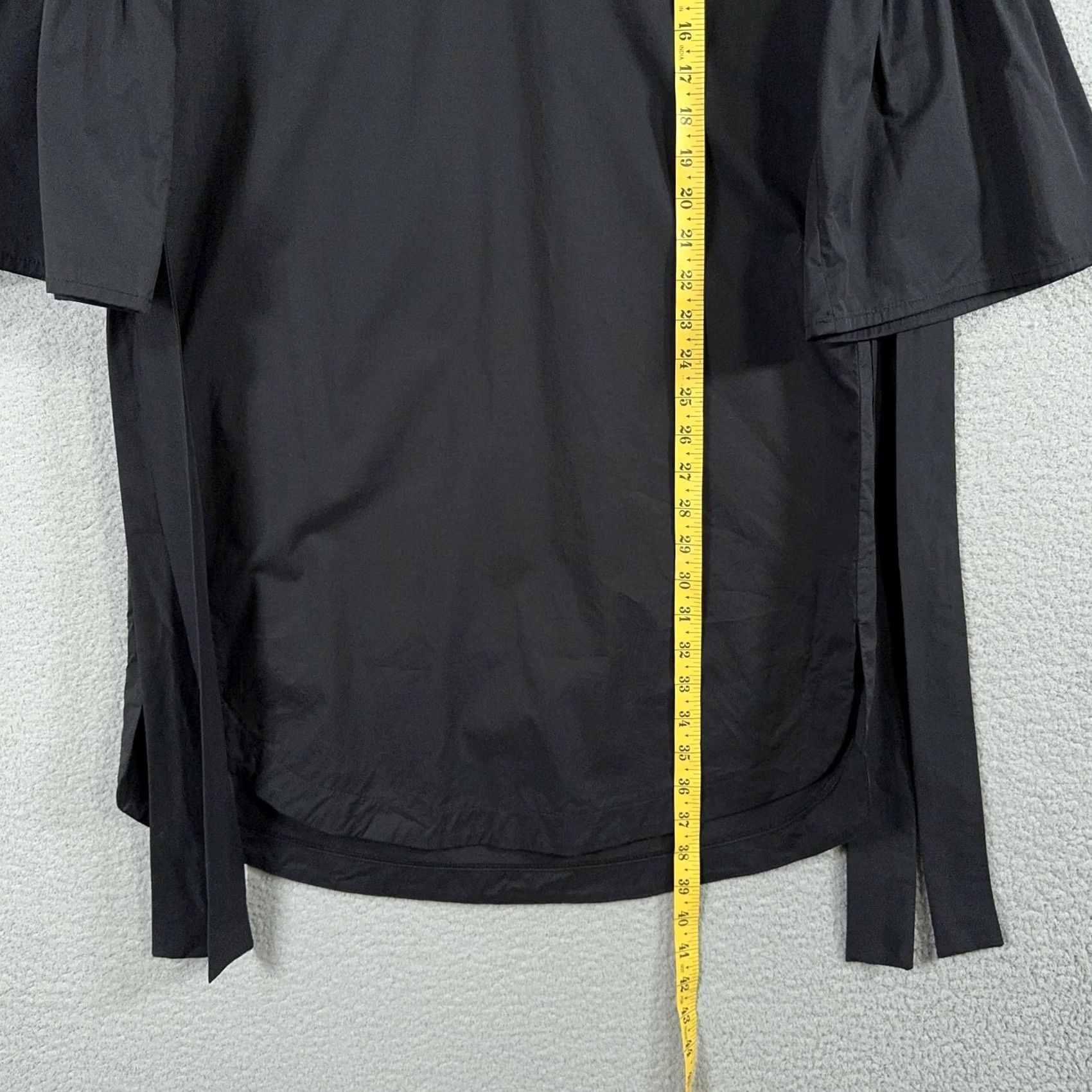 Bell VINTAGE Monica Nera Shirt Dress Medium Black Bow Tie Bell Sleeve Casual Mini Poland Size M / US 6-8 / IT 42-44 - 7 Thumbnail