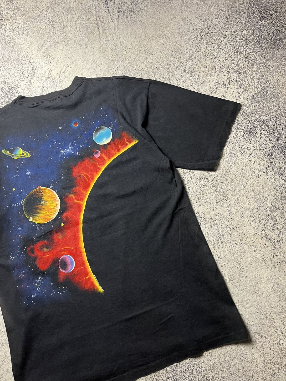 Vintage 1990 Vintage Peter Kull Solar System Graphic T-Shirt 90s Size US XL / EU 56 / 4 - 17 Thumbnail