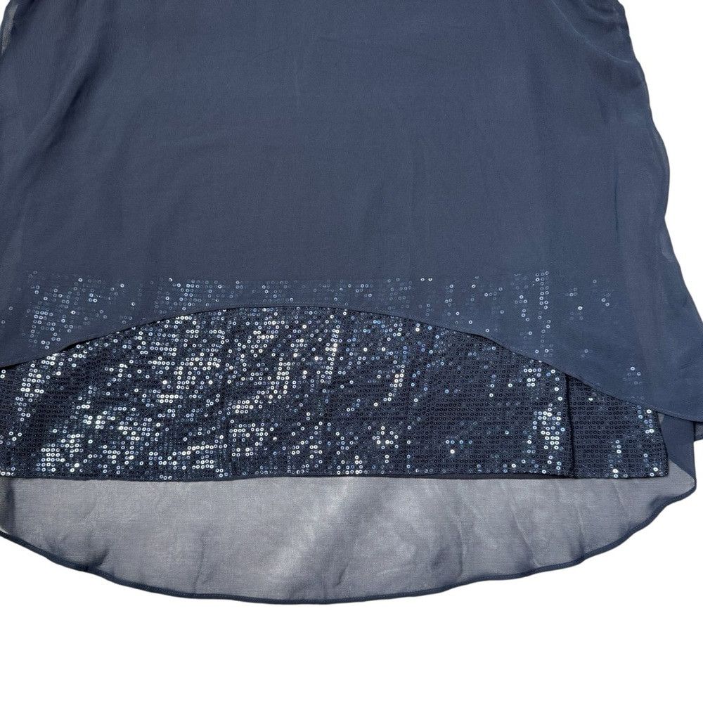 Alfani NWT New $70 Alfani Sleeveless Chiffon Tiered Sequins Navy T Size XL / US 12-14 / IT 48-50 - 6 Thumbnail