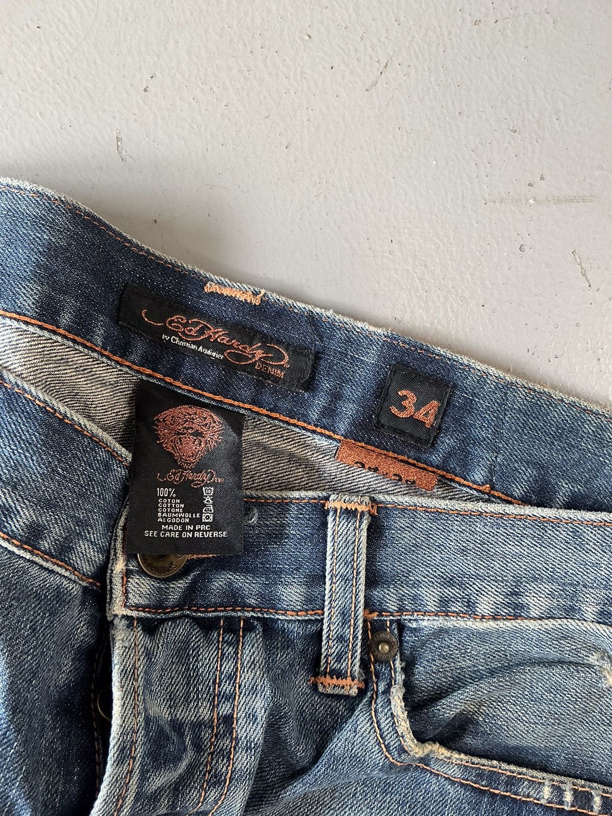 Ed Hardy × Vintage Vintage Edhardy SpellOut printed denim Size US 34 / EU 50 - 5 Thumbnail