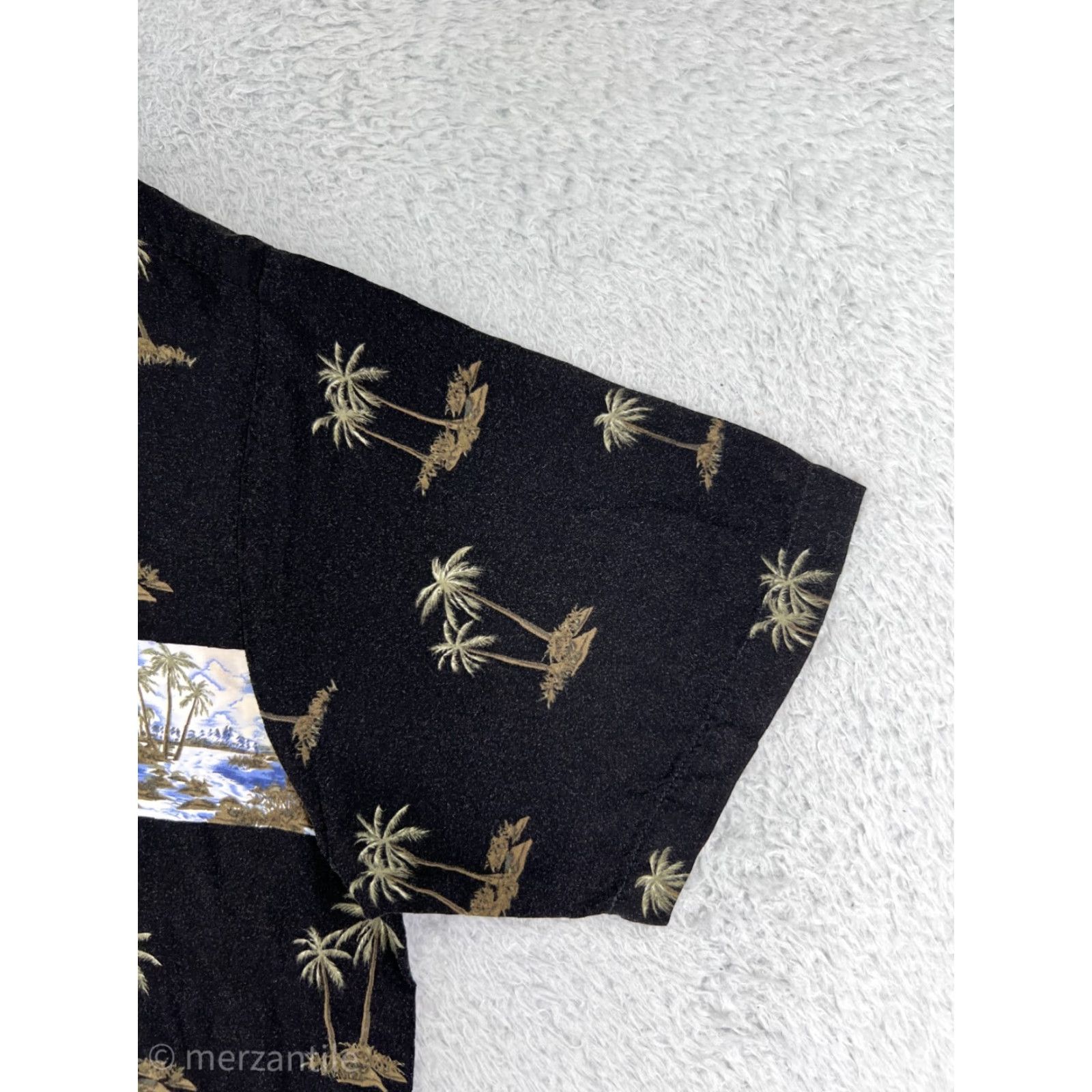 Vintage Knights Bridge Shirt Men Large Black Palm Tree All Over Print Button Up Hawaiian Size US L / EU 52-54 / 3 - 4 Thumbnail