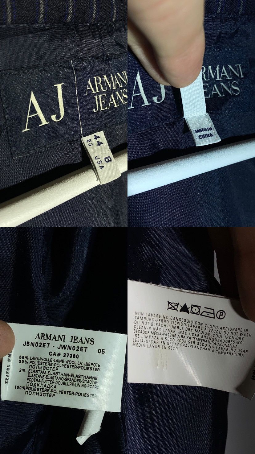 Armani Vintage Armani Jeans Wool Striped Suit Balzer + Pants Womens Size M / US 6-8 / IT 42-44 - 23 Thumbnail