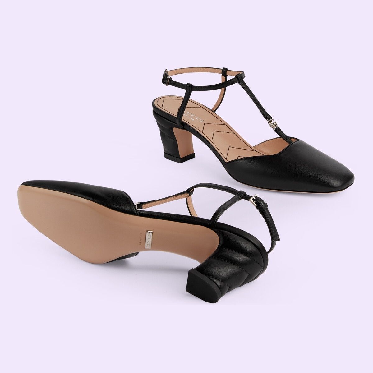 Gucci o1s1wg110125 Double G Slingback Pumps in Black Size US 7 / IT 37 - 5 Thumbnail