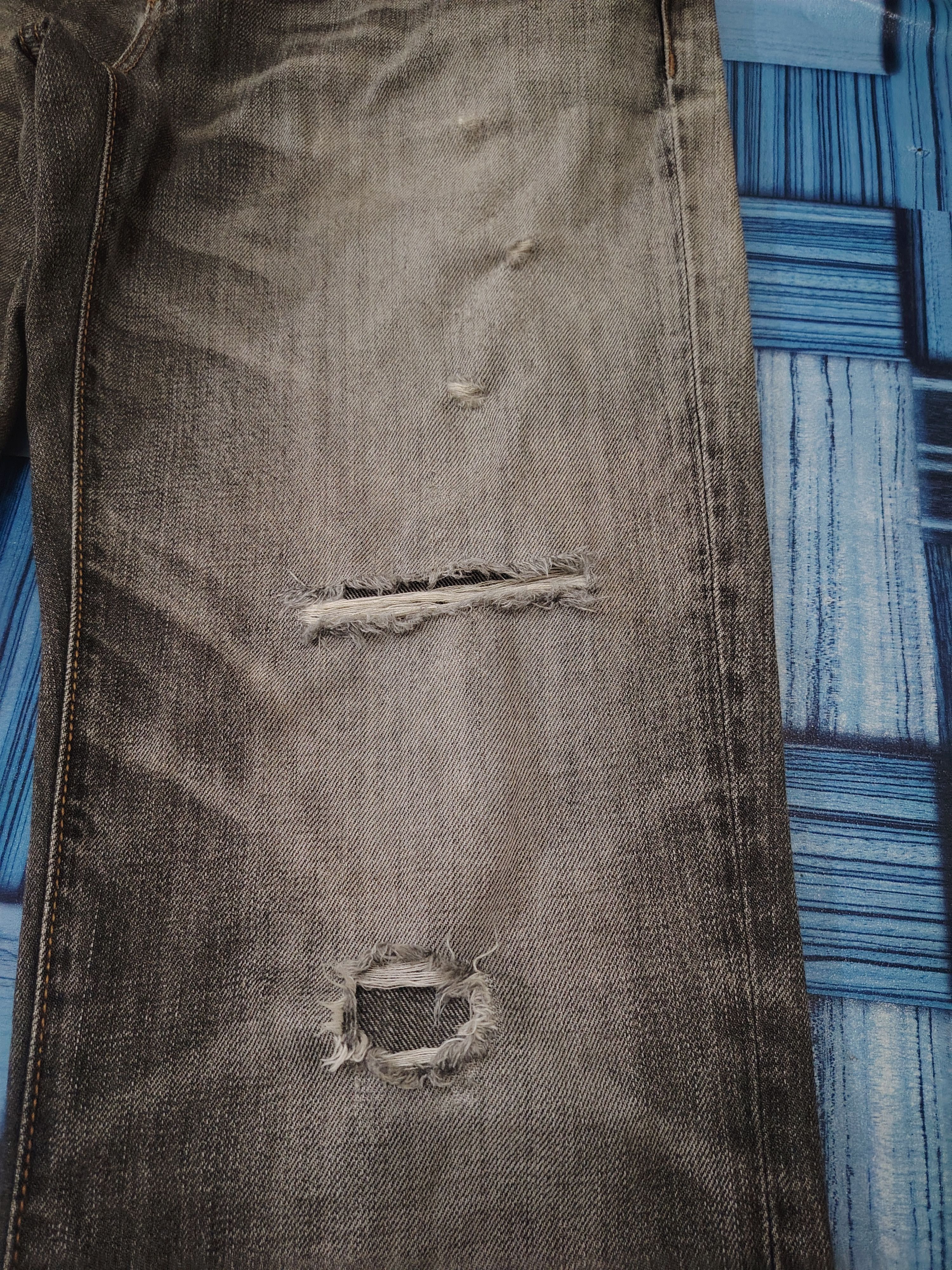 Ne-Net Japanese Net Jeans Distressed Jeans Ripped Jeans Mudwash Size US 31 - 3 Thumbnail