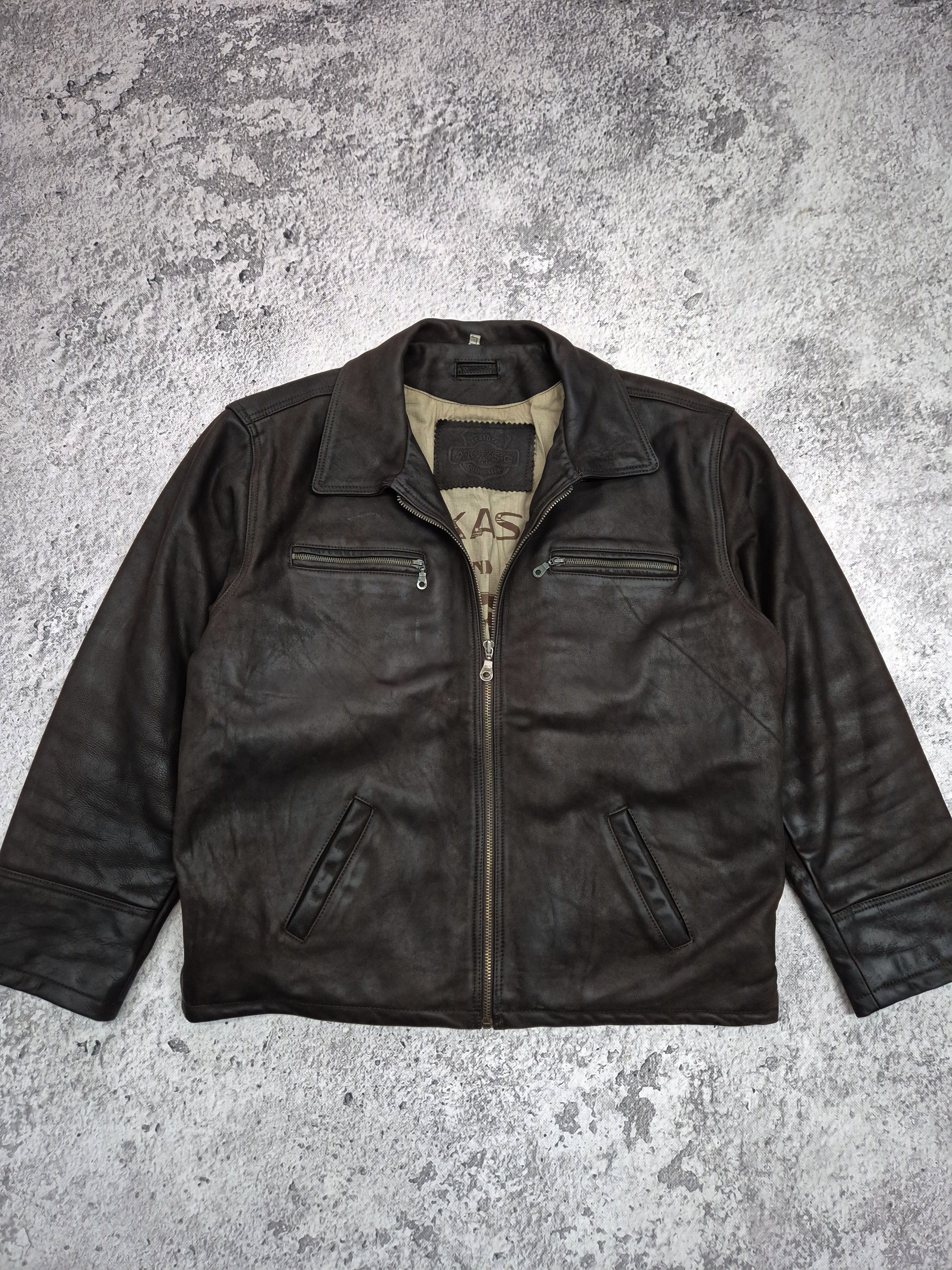 Vintage Vintage Akaso Military Leather Bomber Jacket Size US XXL / EU 58 / 5 - 1 Thumbnail