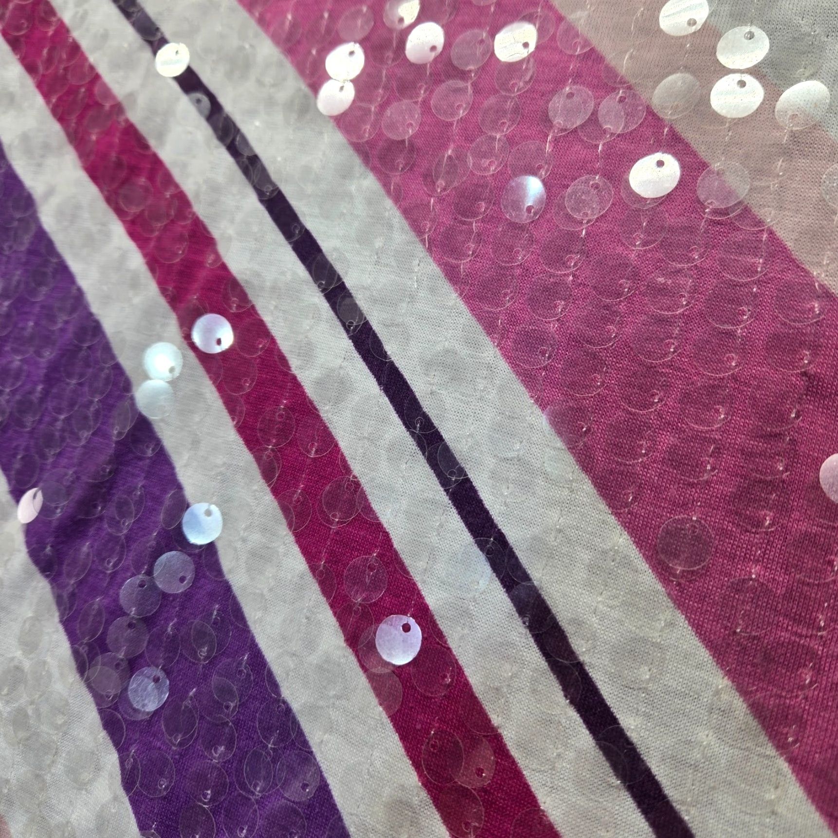 Faded Glory Faded Glory Shirt T-Shirt Purple Sequin Open Shoulder Sleeveless 3X Women Plus Aztec Casual Size XXL / US 16-18 / IT 52-54 - 3 Thumbnail