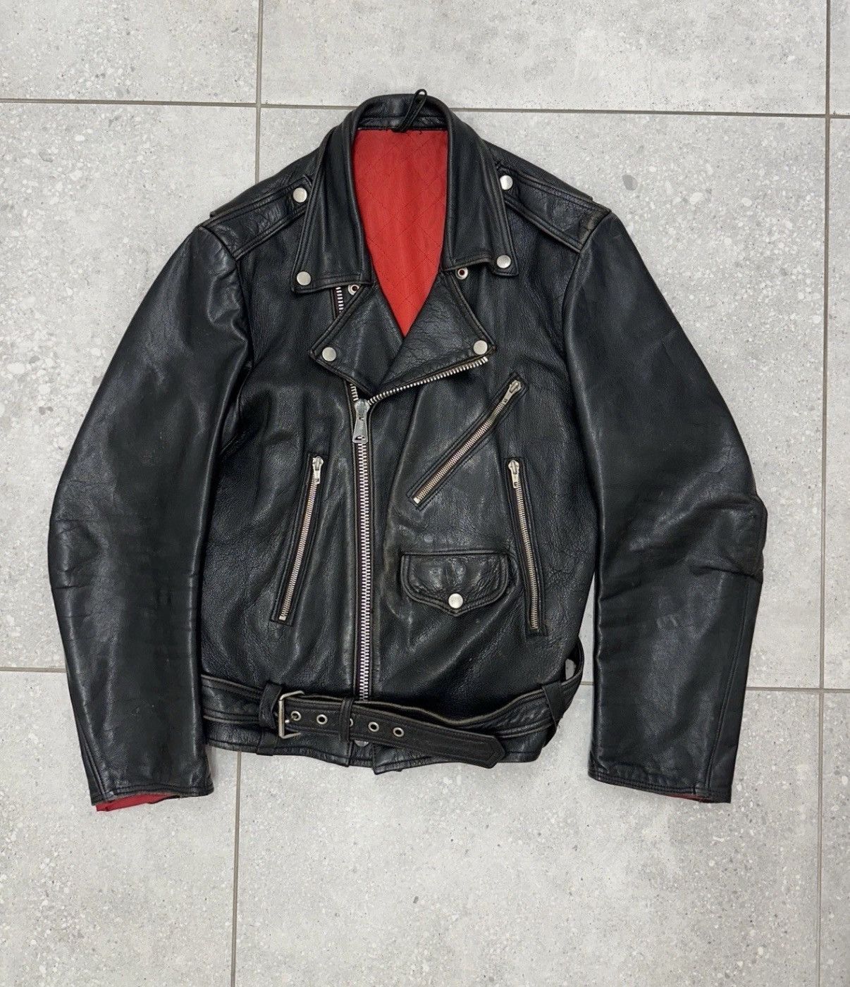 Other Vintage 1980s Mens Leather Biker Moto Jacket Rare Black Size US S / EU 44-46 / 1 - 3 Thumbnail