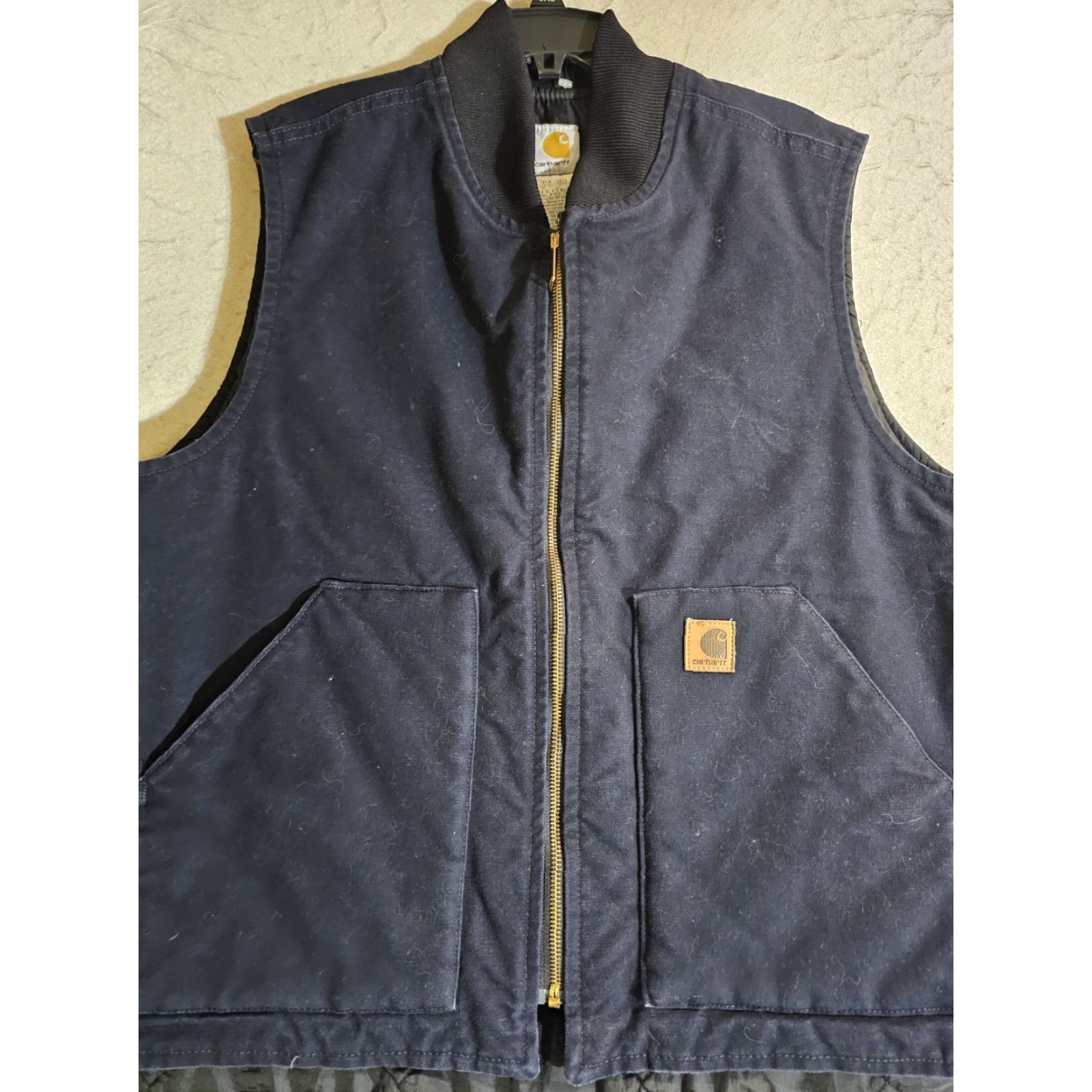 Carhartt VINTAGE Carhartt Vest Midi Midnight Blue V02 MDT Mens XL Reg Canvas Lined Zip Pockets All Seasons Workwear Logo 90s? Size US XL / EU 56 / 4 - 2 Thumbnail