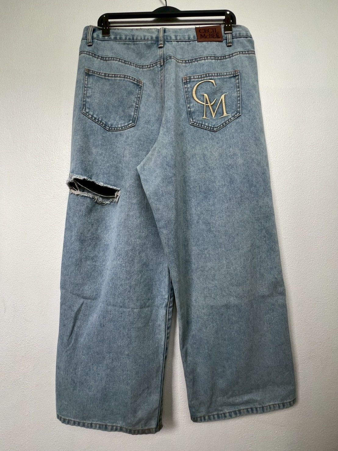 Vintage CECIL McBEE BAGGY WIDE LEG PANTS DISTRESSED Size US 35 - 2 Thumbnail
