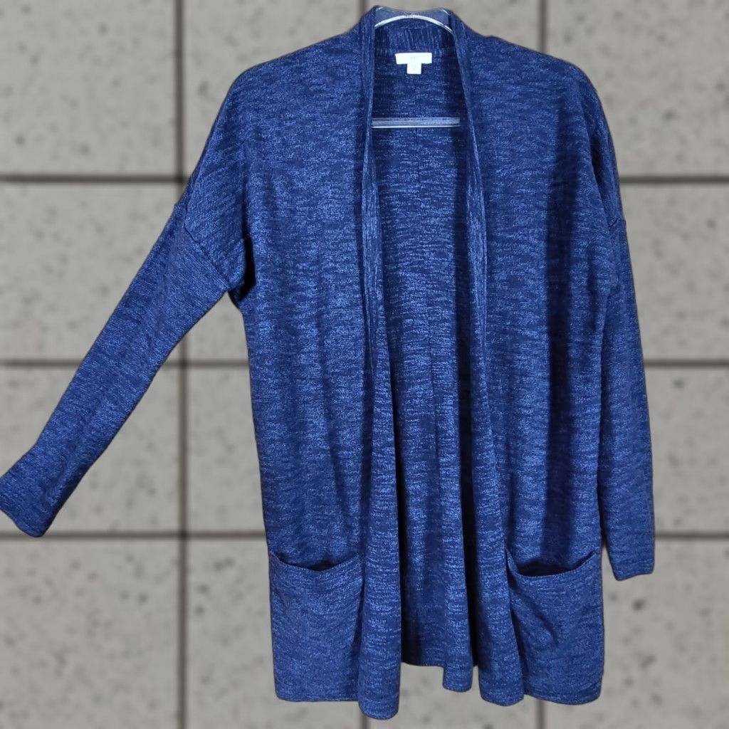 J. Jill J. Jill Cardigan Sweater Women XS Open Front Longline Marled Space Dye Blue Size XS / US 0-2 / IT 36-38 - 1 Thumbnail