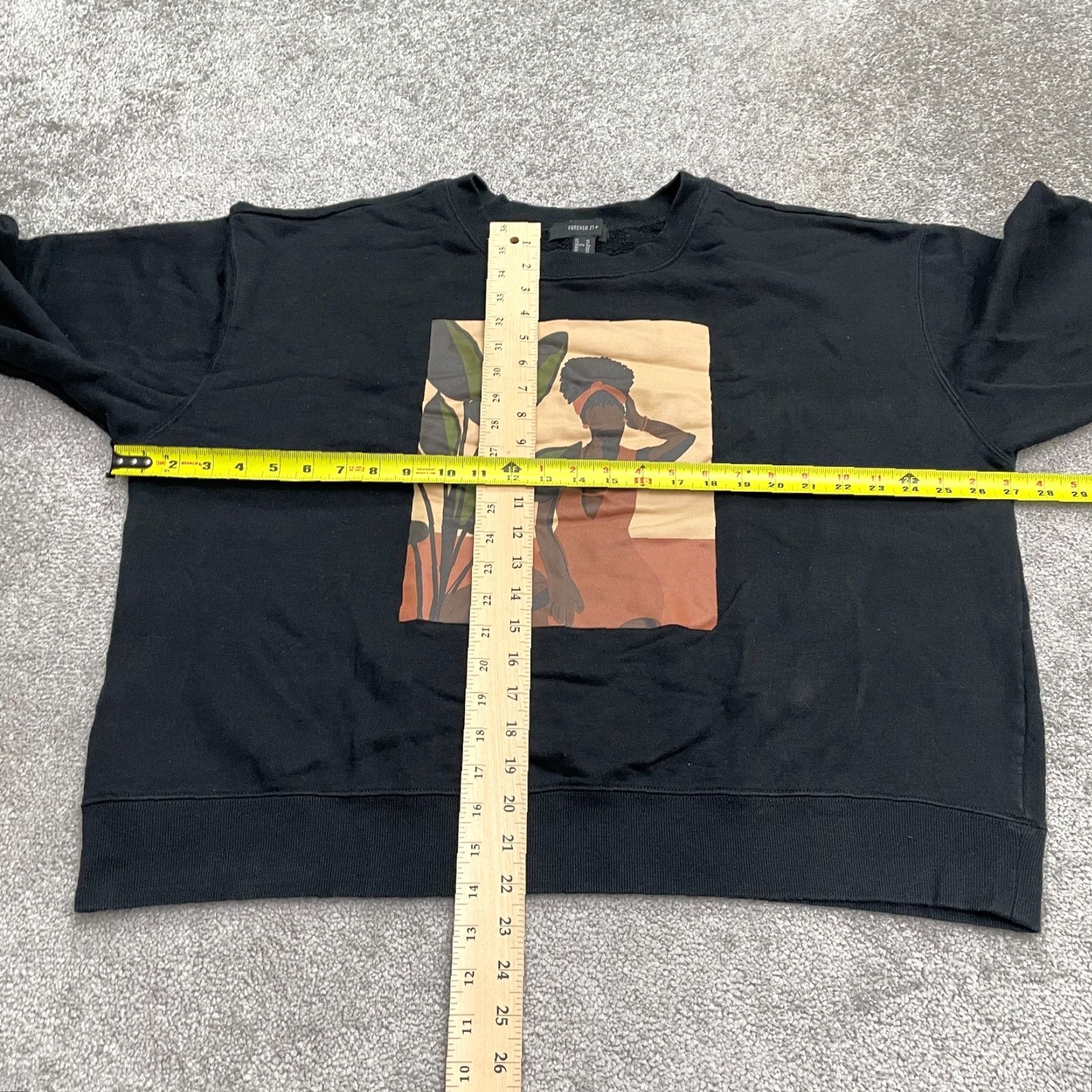 Forever 21 FOREVER 21 Graphic Pullover Sweatshirt Womens 3X Black Crew Neck Casual Fleece Size XXL / US 16-18 / IT 52-54 - 7 Thumbnail
