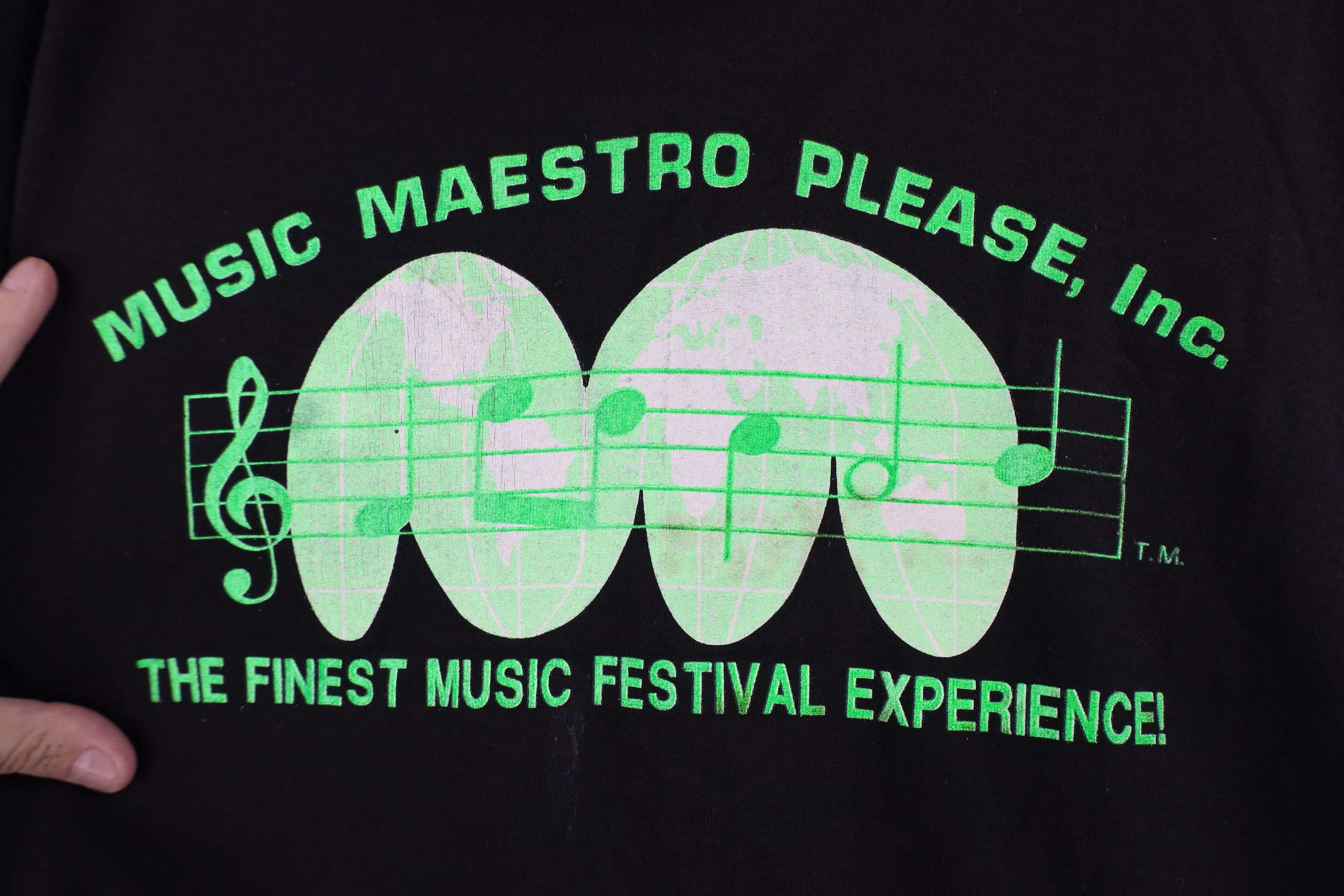Vintage Vintage 90s Please Music Festival T-Shirt Black Cotton USA Size US XL / EU 56 / 4 - 4 Thumbnail