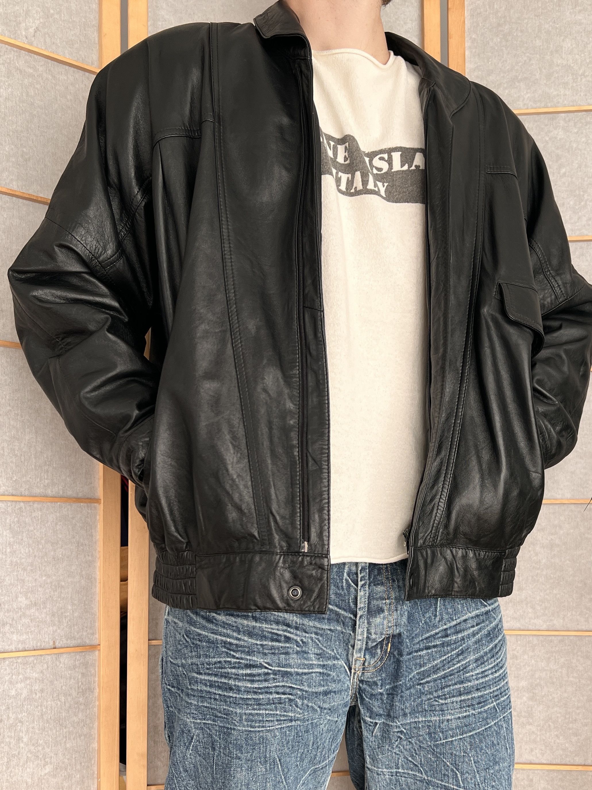 Yohji Yamamoto 2000s JAPANESE ISSEY MIYAKE STYLE LEATHER JACKET LGB I6W9 L Size US M / EU 48-50 / 2 - 7 Thumbnail