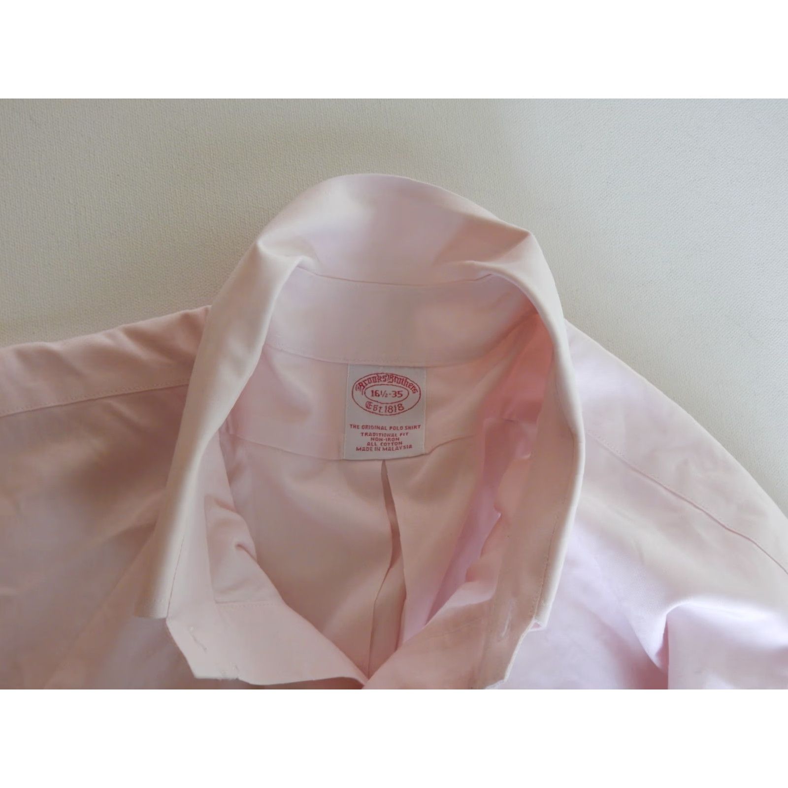 Brooks Brothers VINTAGE Brooks Brothers Dress Shirt Men’s Solid Pink Long Sleeve Size 16.5-35 Cotton Size 42R - 2 Thumbnail