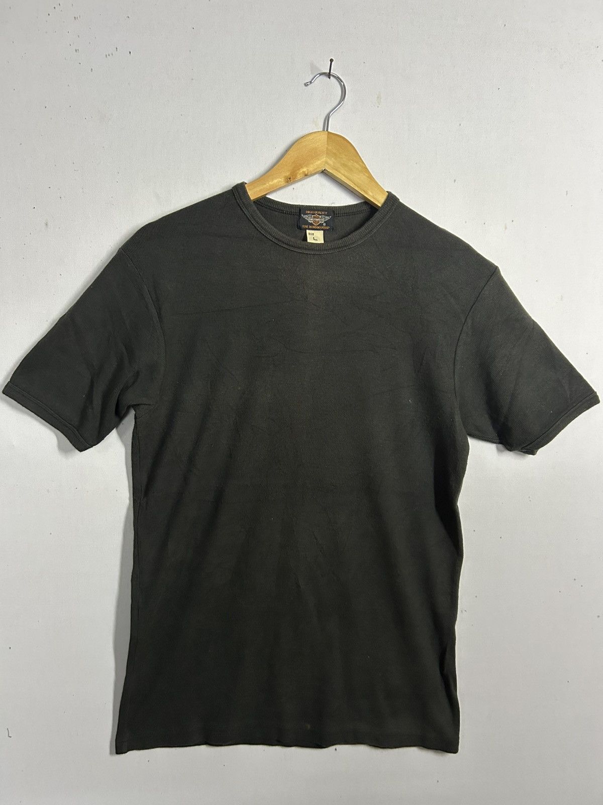 Harley Davidson × Vintage Vintage Harley Davidson Strechable black blank tee Size US L / EU 52-54 / 3 - 1 Thumbnail