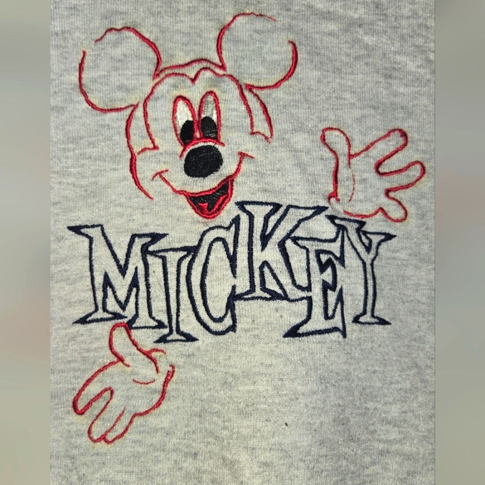 Mickey & Co. Vintage Kids Embroidered Gray Mickey Mouse Sweatshirt Size M Size US M / EU 48-50 / 2 - 3 Thumbnail