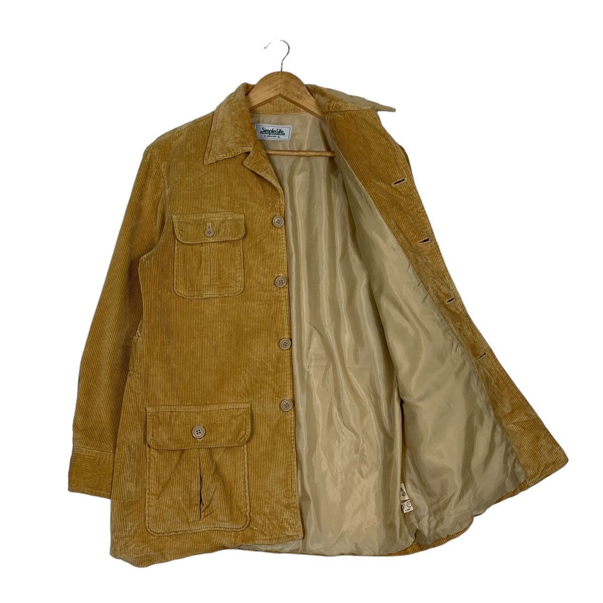 Japanese Brand SIMPLE LIFE Yellow Corduroy Chore Jacket #0991-C44 Size US L / EU 52-54 / 3 - 9 Thumbnail