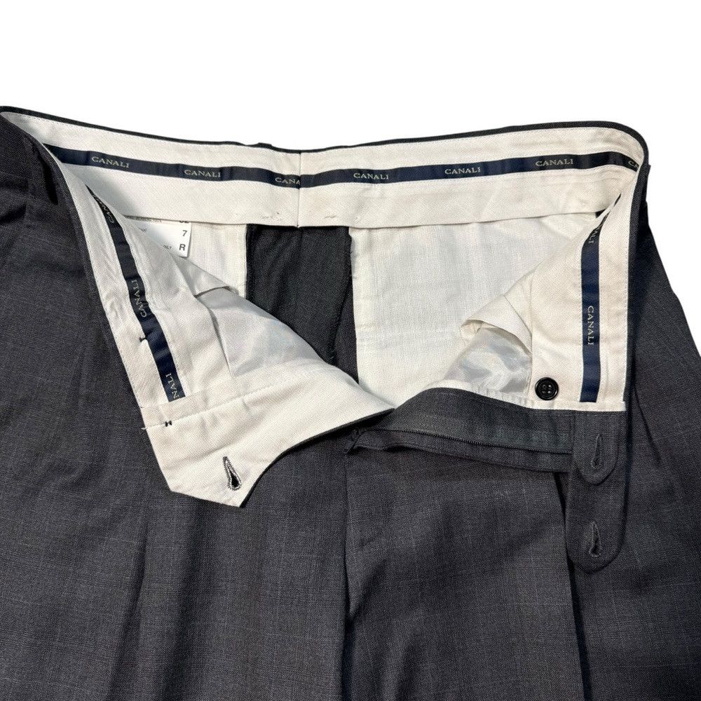 Canali Canali Pleated Wool Dress Grey Plaid Pants Size 52IT US 36 Size US 36 / EU 52 - 6 Thumbnail